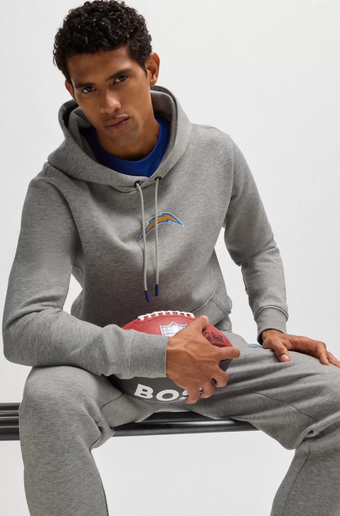 HUGO BOSS BOSS X NFL Interlock Hoodie With Special Branding Chargers Hot