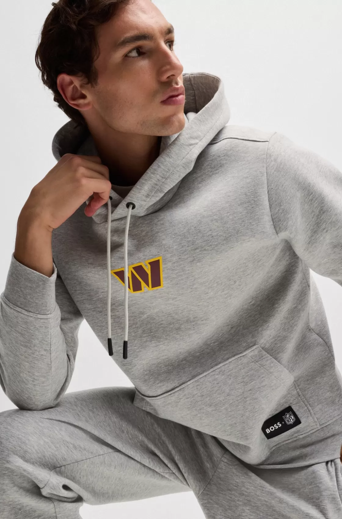 HUGO BOSS BOSS X NFL Interlock Hoodie With Special Branding Commanders Outlet