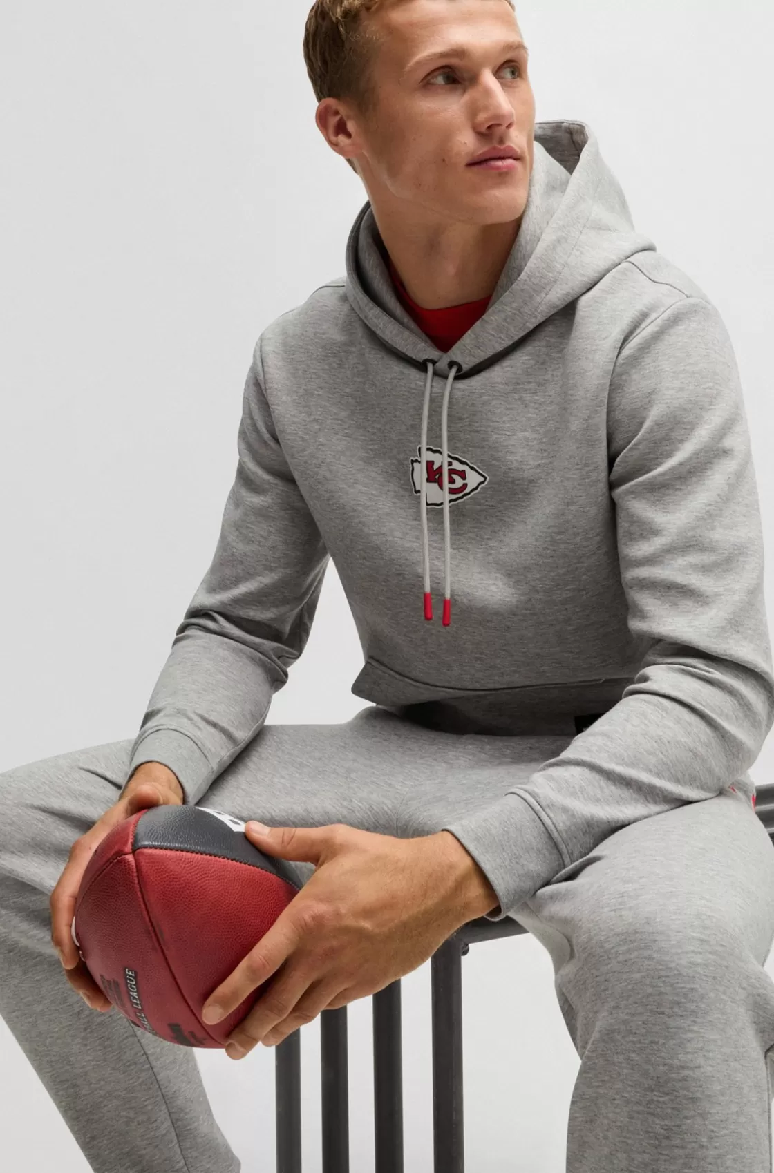 HUGO BOSS BOSS X NFL Interlock Hoodie With Special Branding Chiefs Cheap