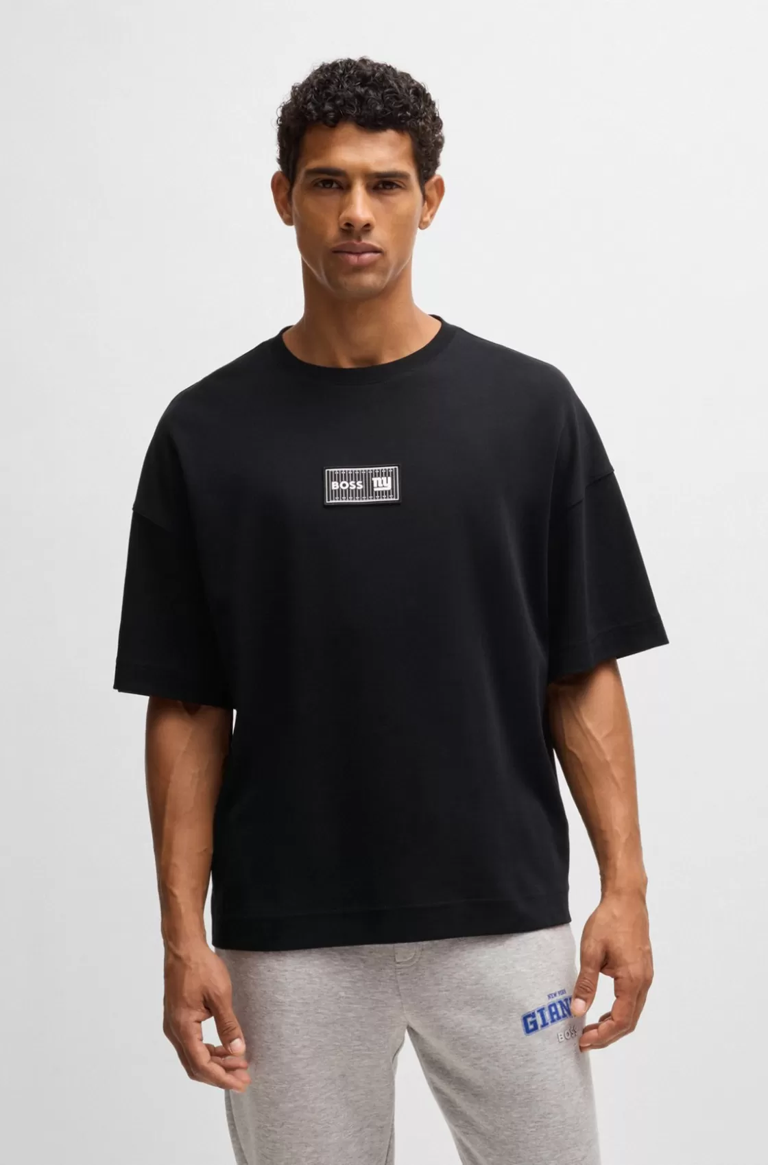 HUGO BOSS BOSS X NFL Interlock-cotton T-shirt With Special Branding Giants Clearance