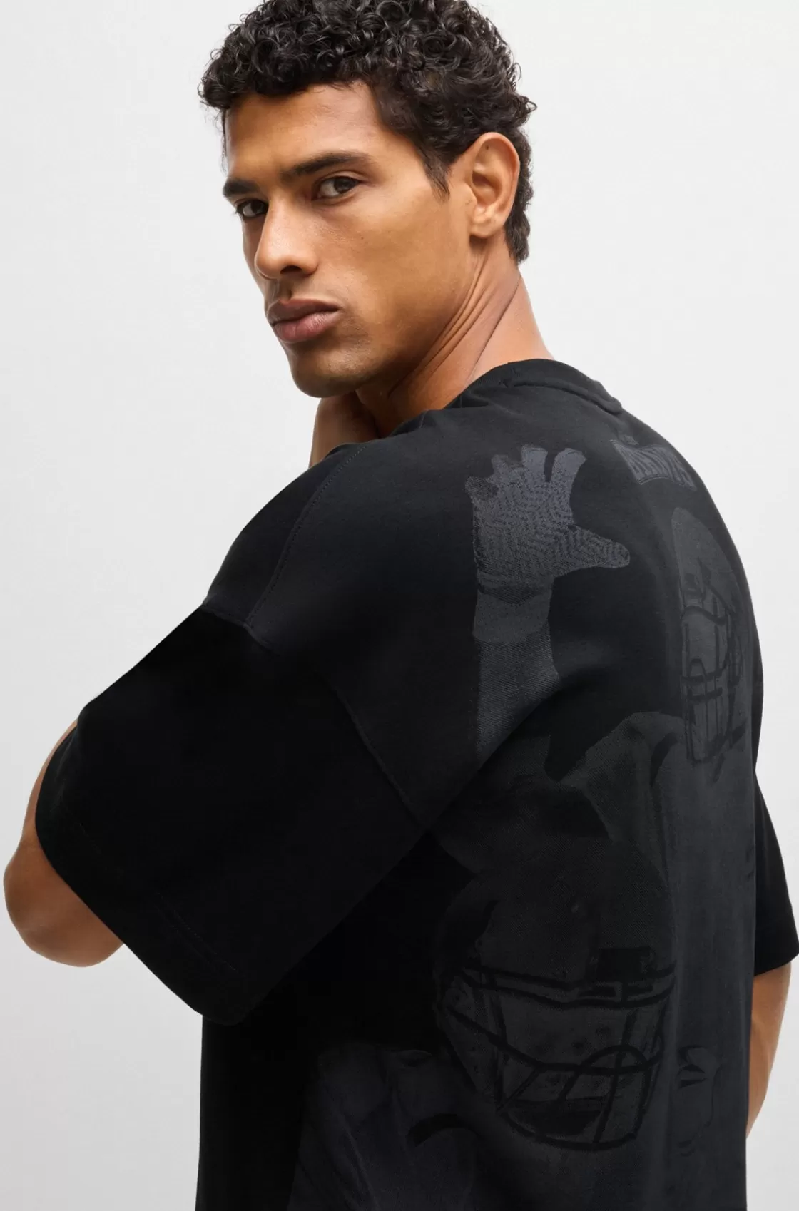 HUGO BOSS BOSS X NFL Interlock-cotton T-shirt With Special Branding Giants Clearance