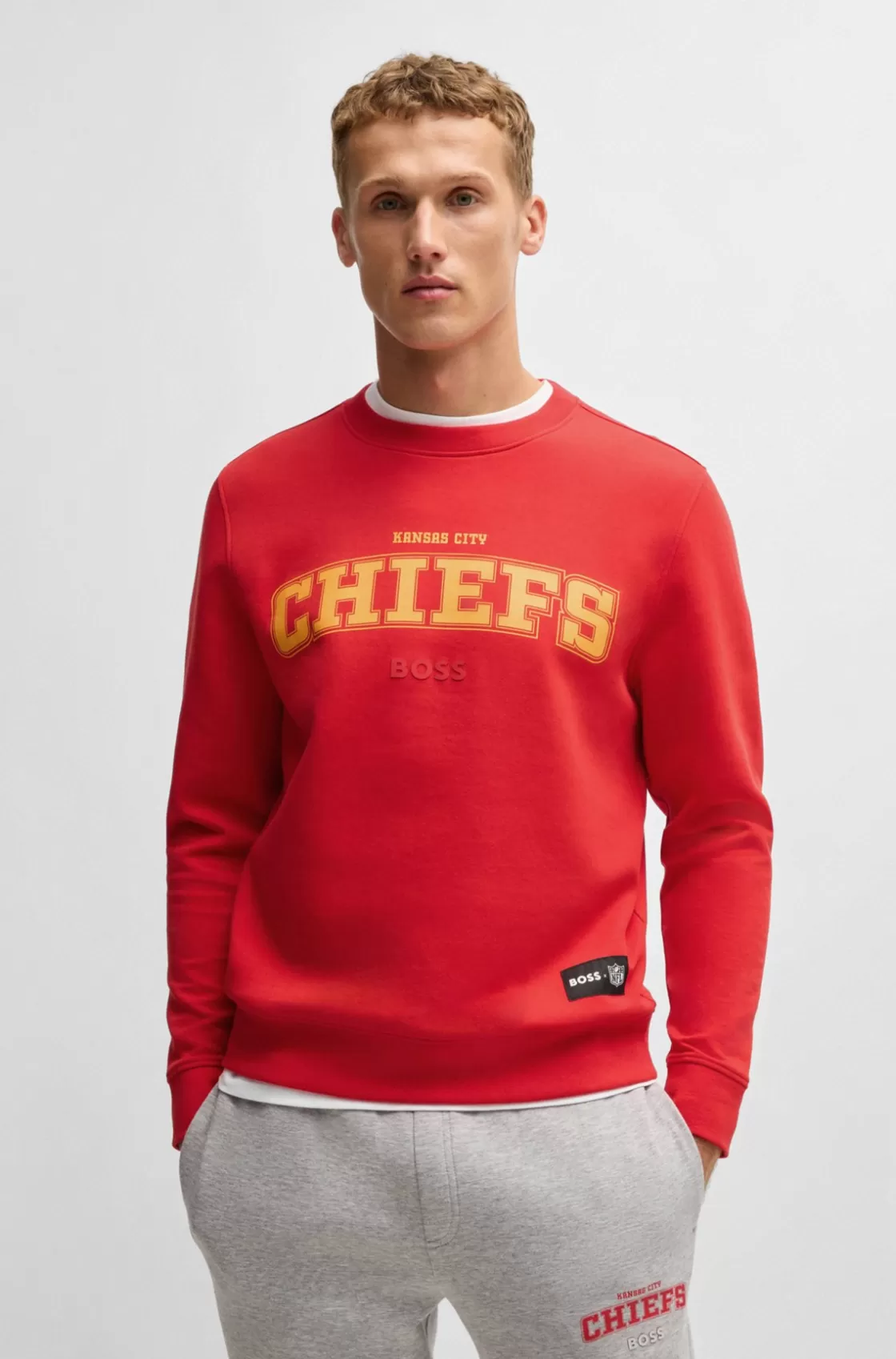 HUGO BOSS BOSS X NFL Regular-fit Sweatshirt With Special Branding Chiefs Hot
