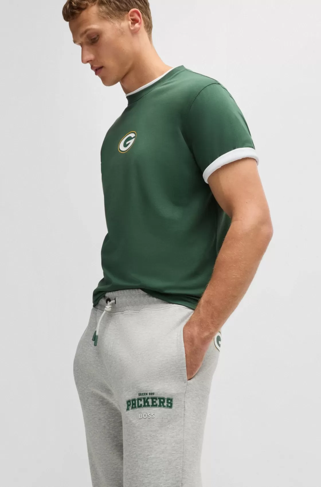 HUGO BOSS BOSS X NFL Signature-tape Tracksuit Bottoms With Special Branding Packers Flash Sale