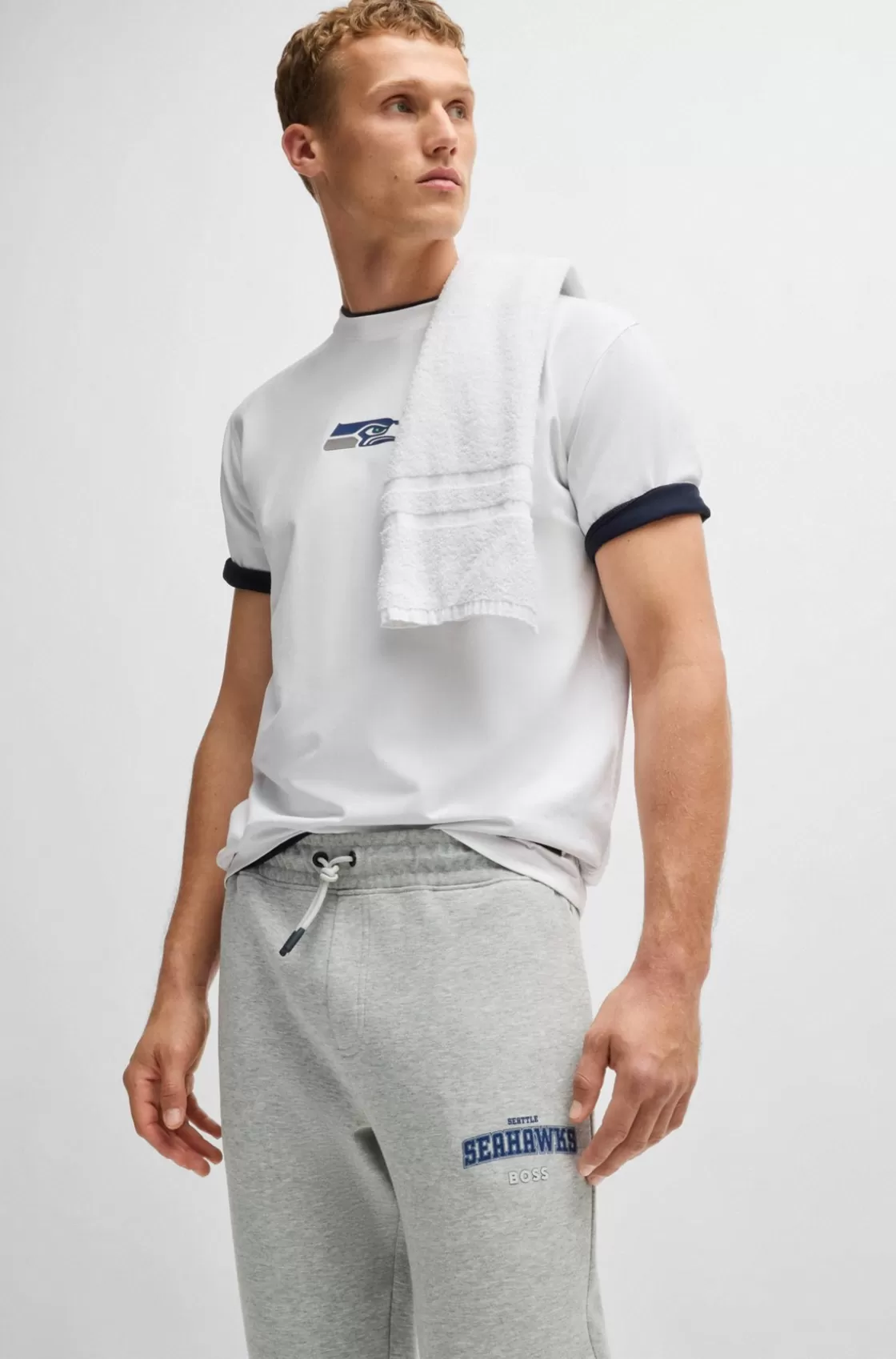 HUGO BOSS BOSS X NFL Signature-tape Tracksuit Bottoms With Special Branding Seahawks Sale