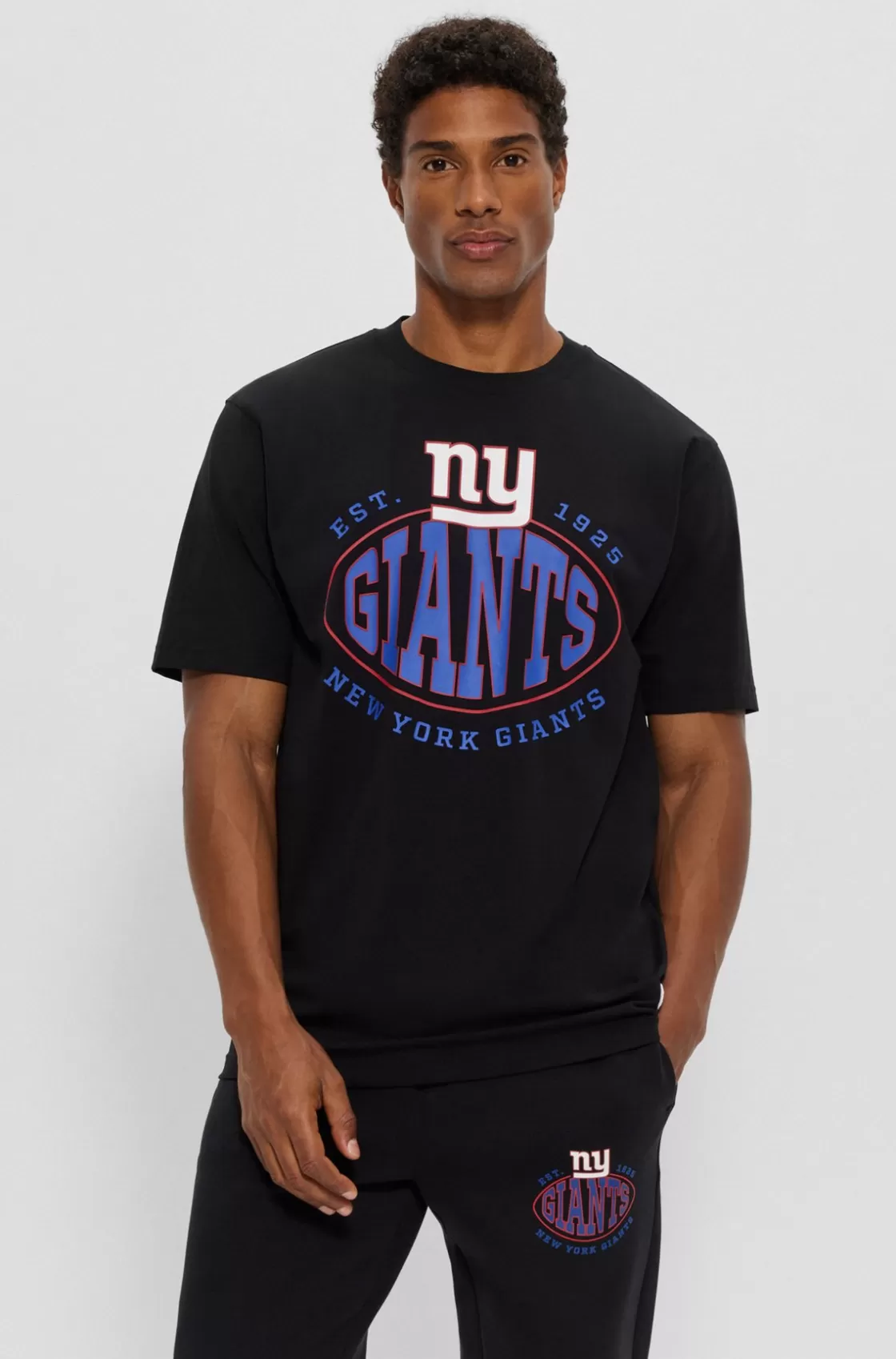 HUGO BOSS BOSS X NFL Stretch-cotton T-shirt With Collaborative Branding Giants Store