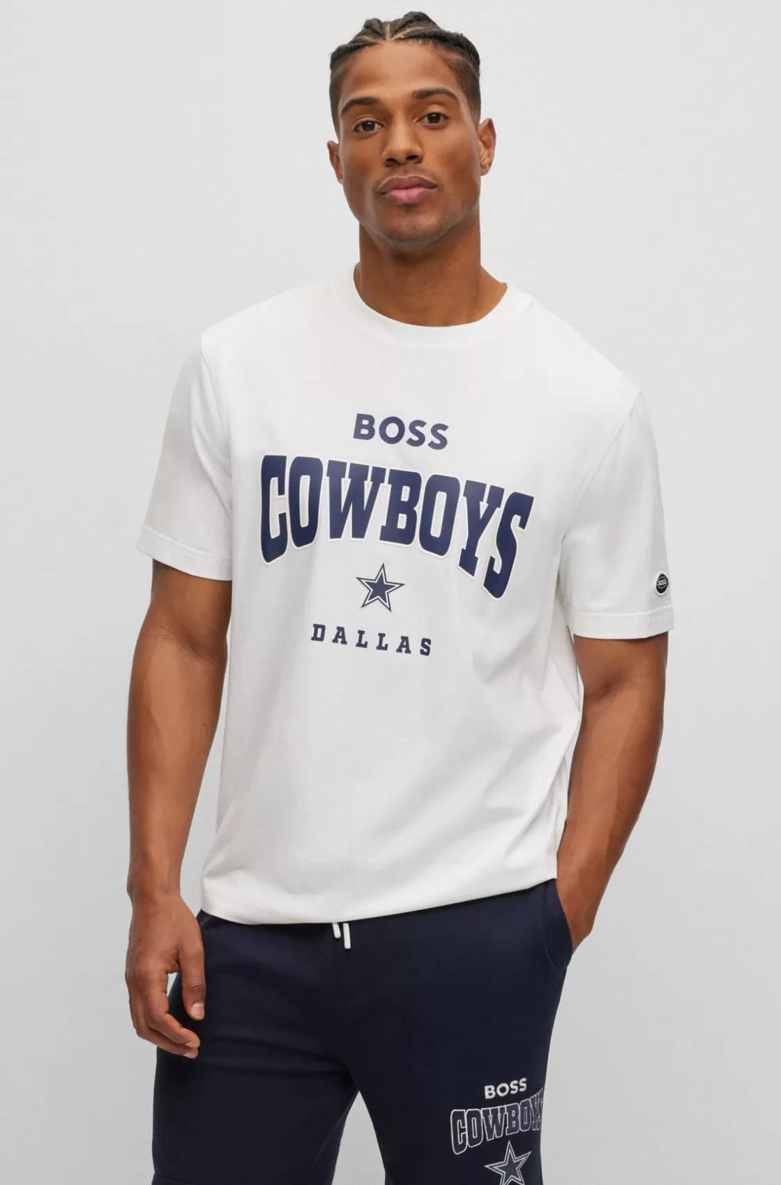 HUGO BOSS BOSS X NFL Stretch-cotton T-shirt With Collaborative Branding Cowboys Sale