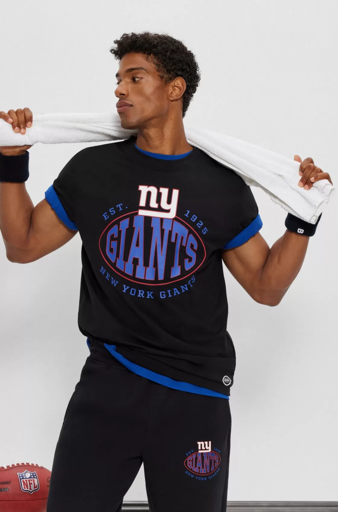 HUGO BOSS BOSS X NFL Stretch-cotton T-shirt With Collaborative Branding Giants Store