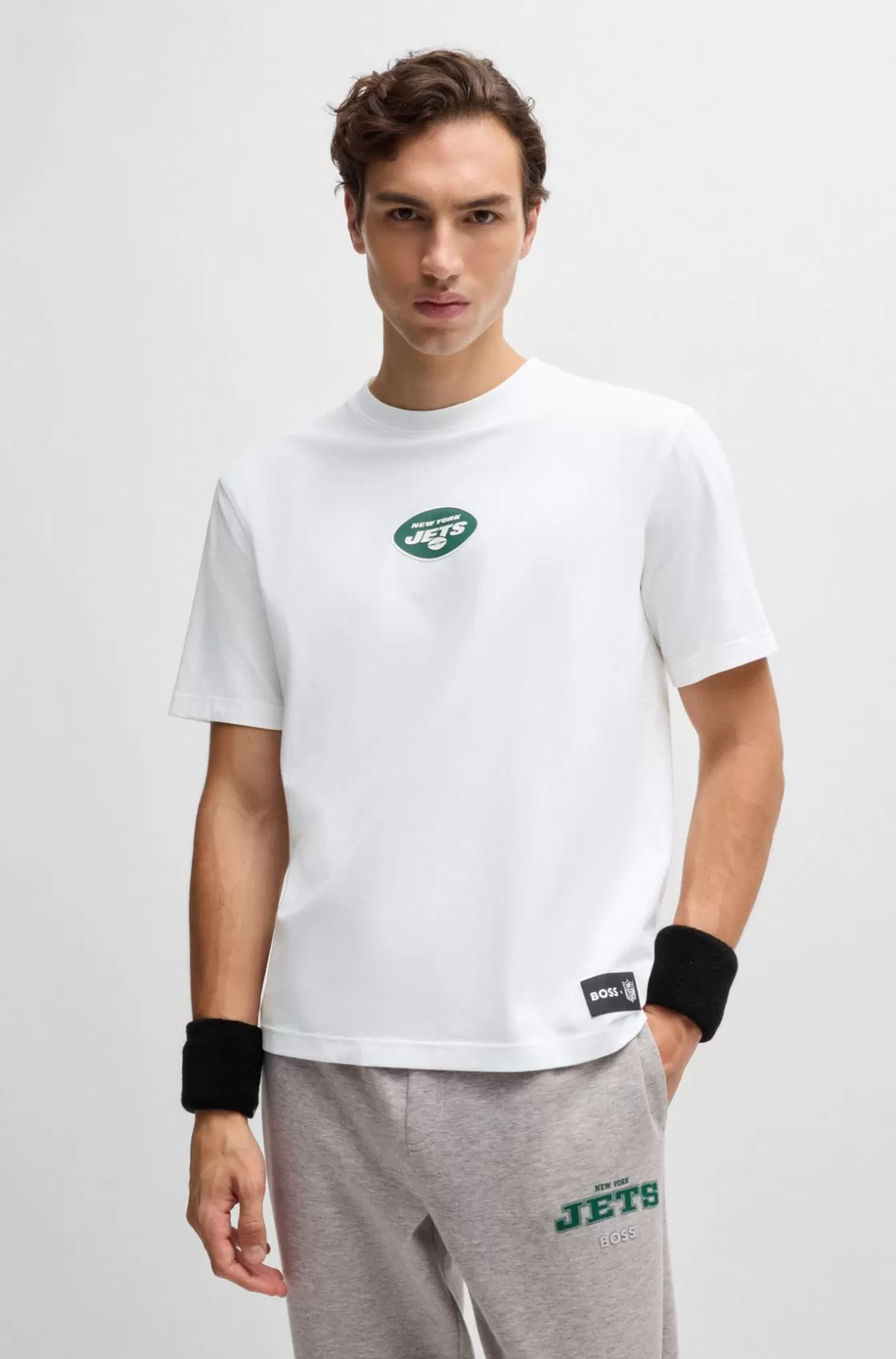 HUGO BOSS BOSS X NFL Stretch-cotton T-shirt With Special Branding Jets New