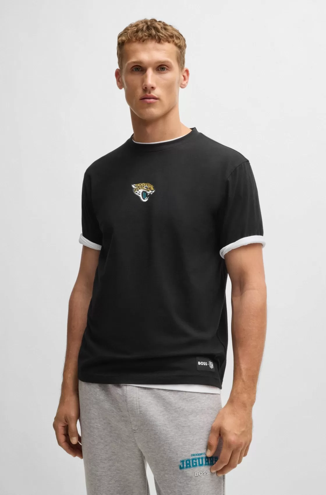 HUGO BOSS BOSS X NFL Stretch-cotton T-shirt With Special Branding Jaguars Store