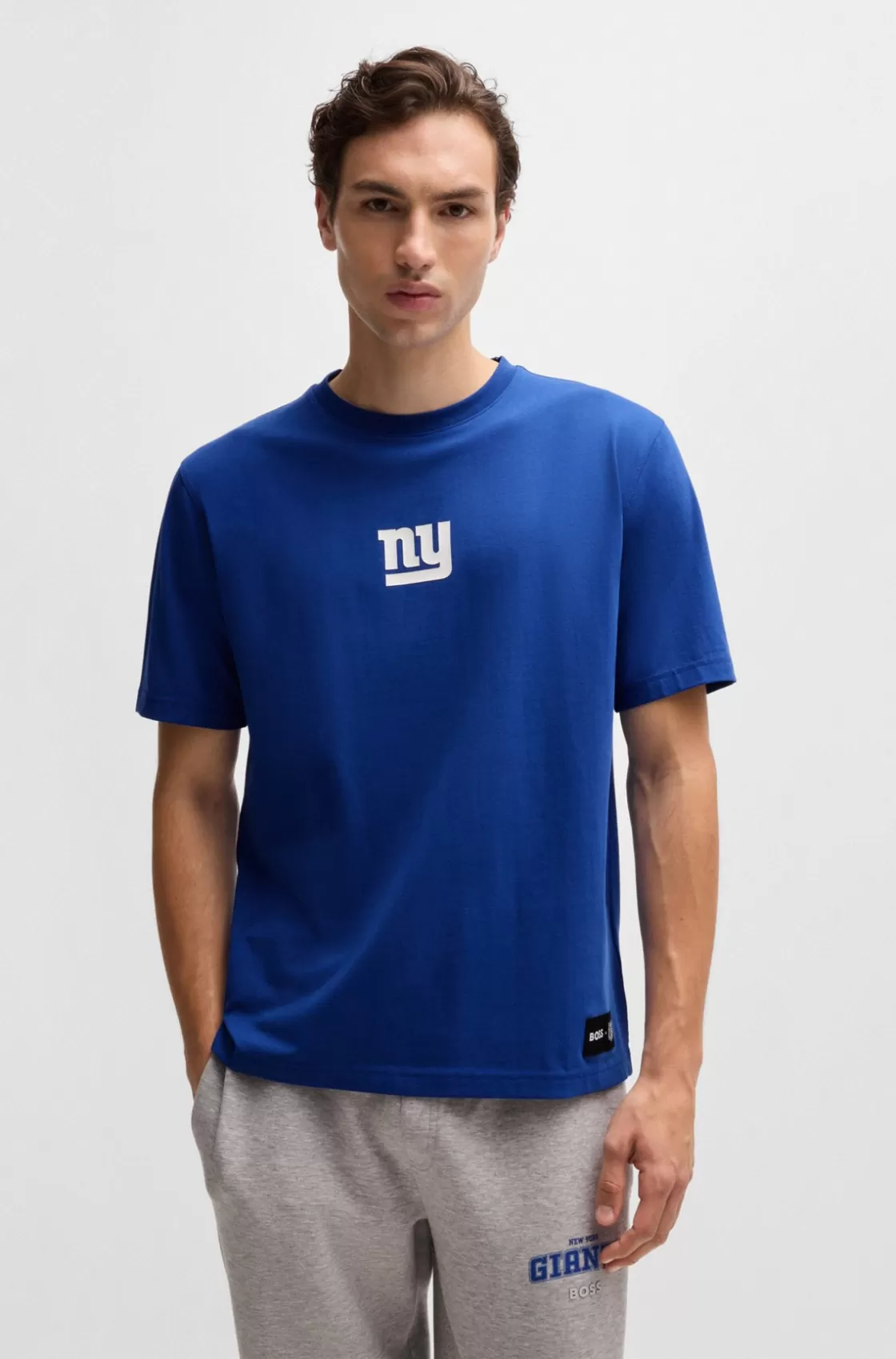 HUGO BOSS BOSS X NFL Stretch-cotton T-shirt With Special Branding Giants Clearance