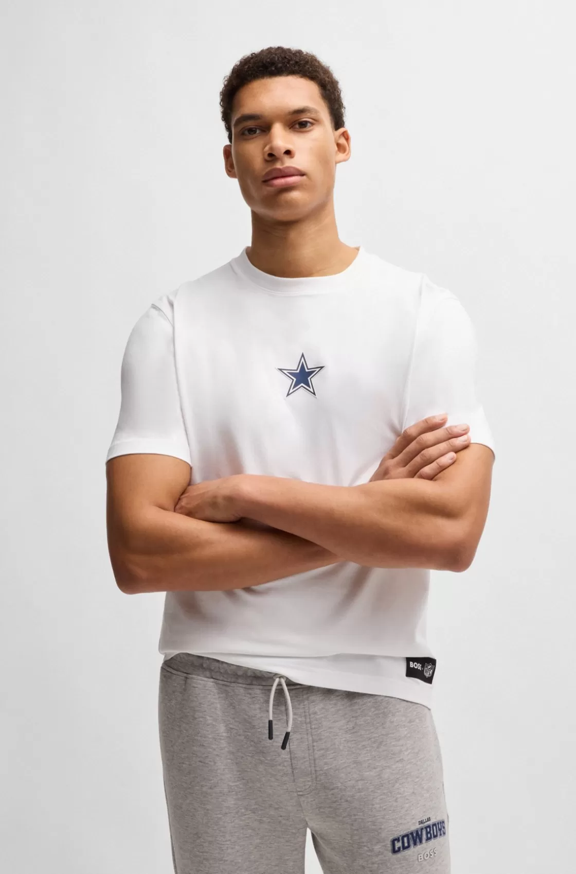 HUGO BOSS BOSS X NFL Stretch-cotton T-shirt With Special Branding Cowboys Cheap