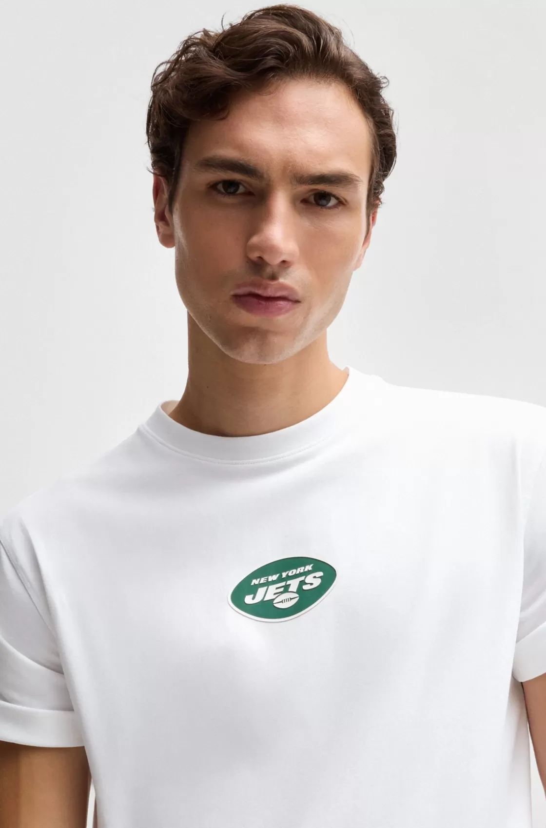 HUGO BOSS BOSS X NFL Stretch-cotton T-shirt With Special Branding Jets New