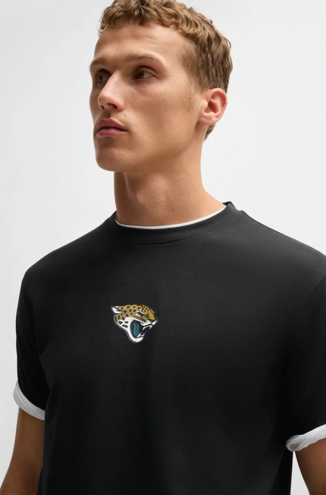 HUGO BOSS BOSS X NFL Stretch-cotton T-shirt With Special Branding Jaguars Store
