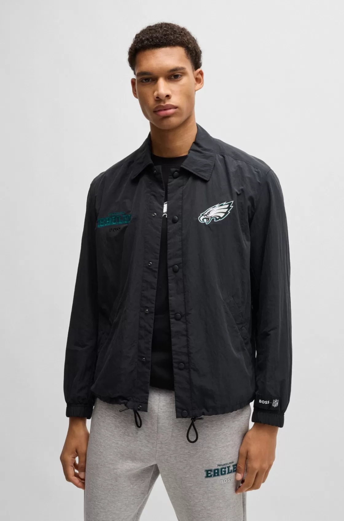 HUGO BOSS BOSS X NFL Water-repellent Jacket With Embroidered Branding Eagles Sale