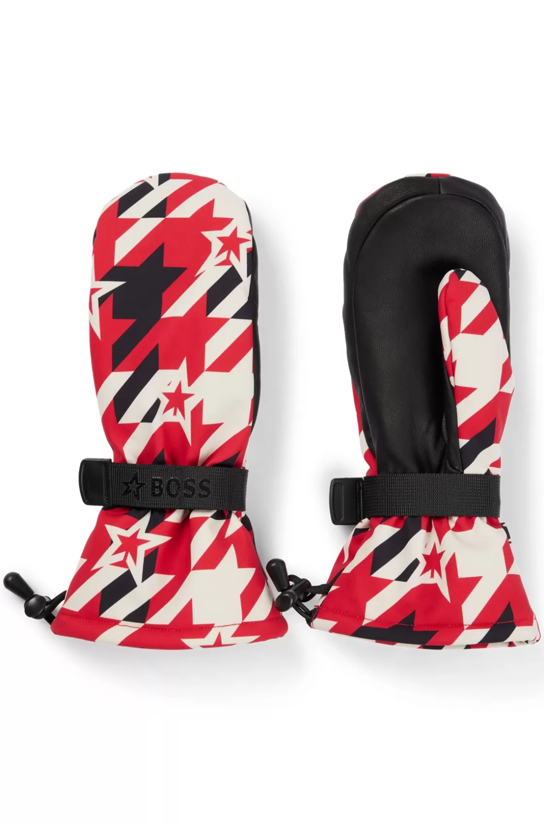 HUGO BOSS BOSS X Perfect Moment Logo-strap Ski Gloves With Leather Facing Red Clearance