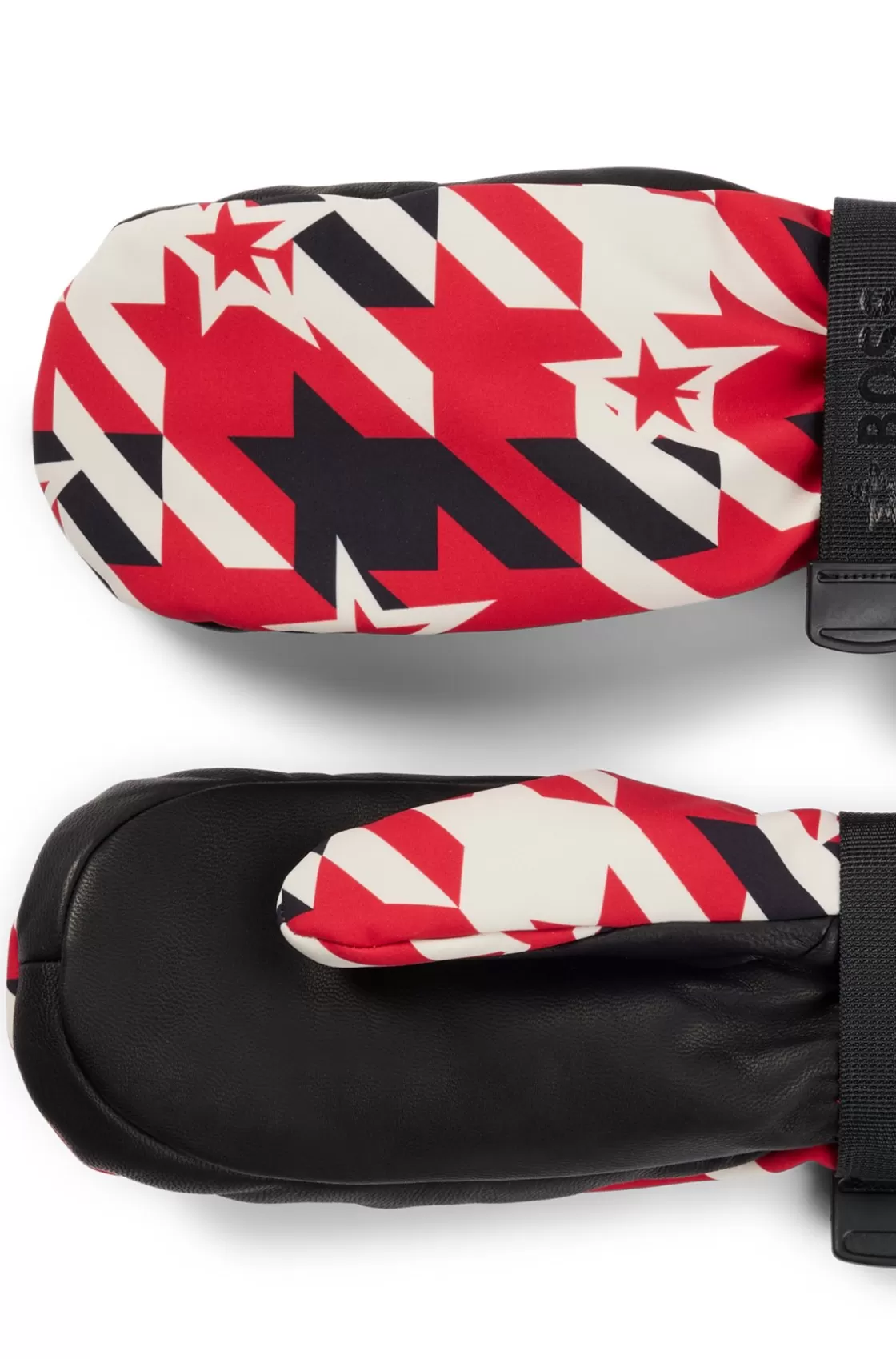 HUGO BOSS BOSS X Perfect Moment Logo-strap Ski Gloves With Leather Facing Red Clearance
