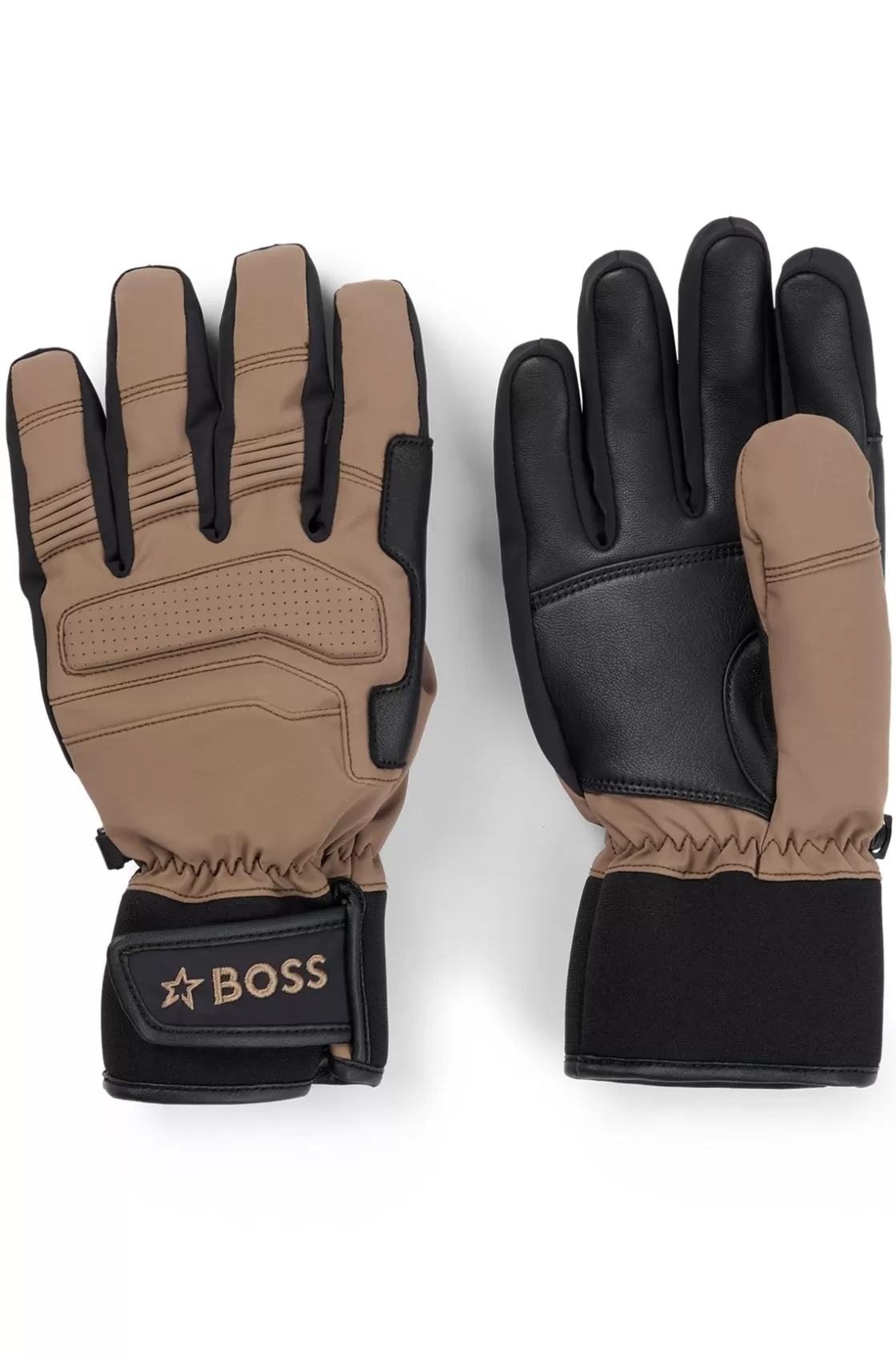 HUGO BOSS BOSS X Perfect Moment Mixed-material Ski Gloves With Leather Light Beige Fashion