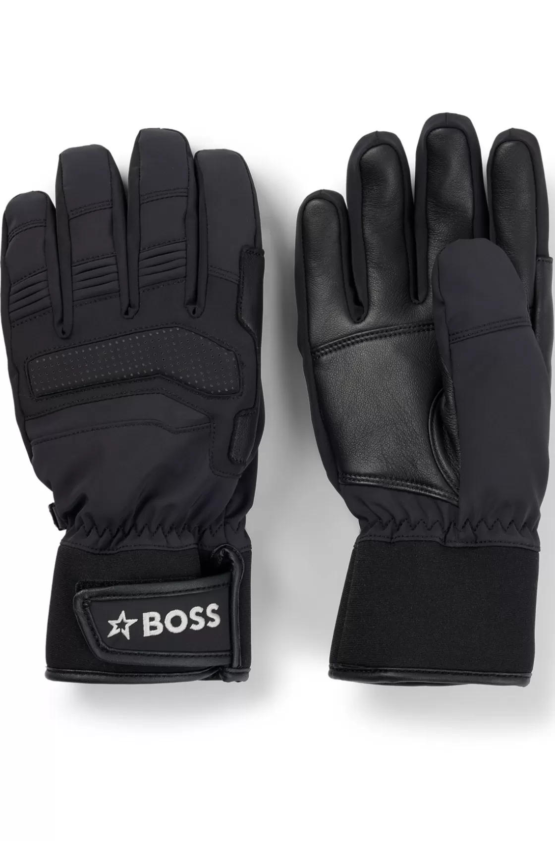 HUGO BOSS BOSS X Perfect Moment Mixed-material Ski Gloves With Leather Black Clearance