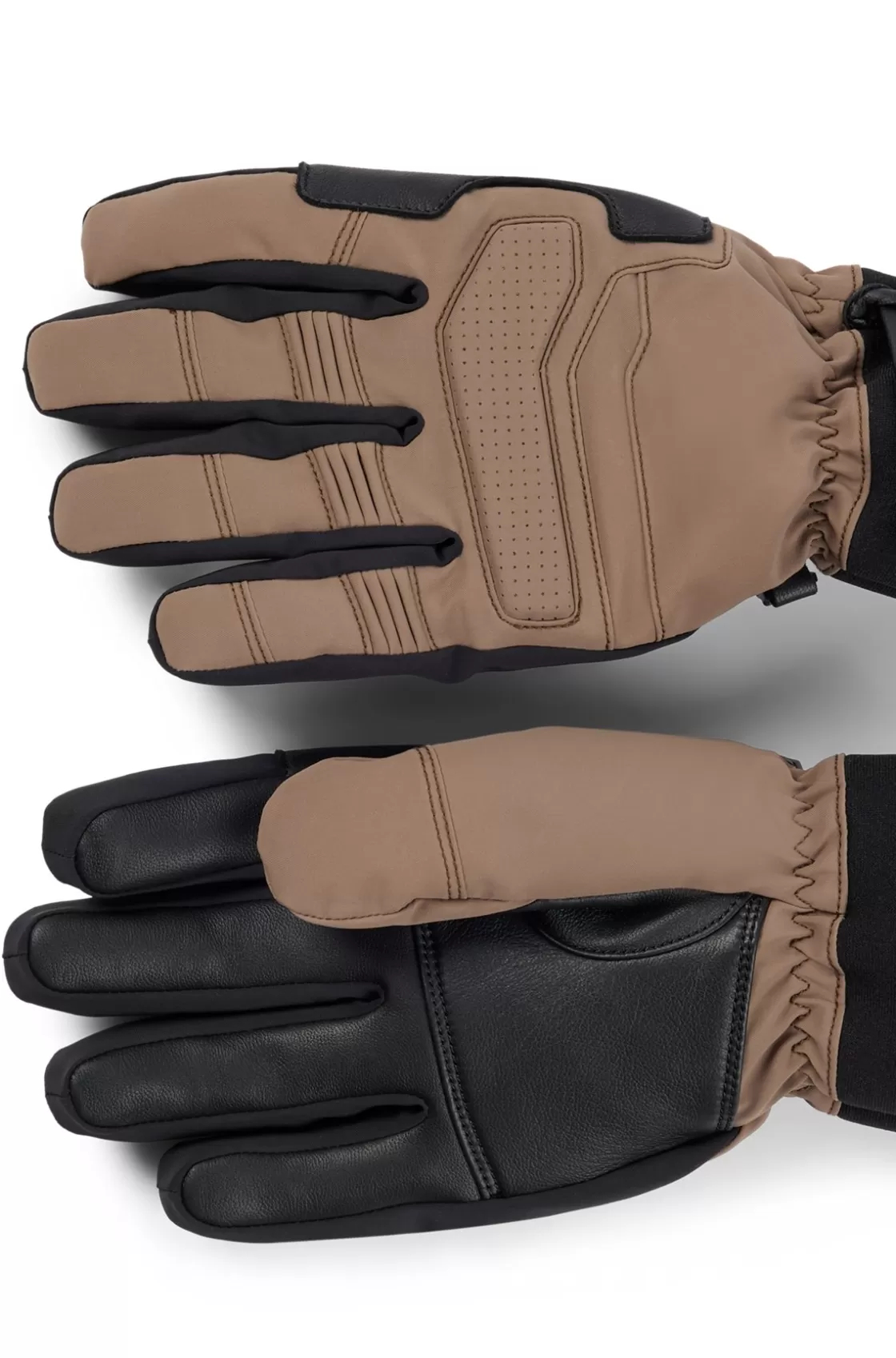 HUGO BOSS BOSS X Perfect Moment Mixed-material Ski Gloves With Leather Light Beige Fashion