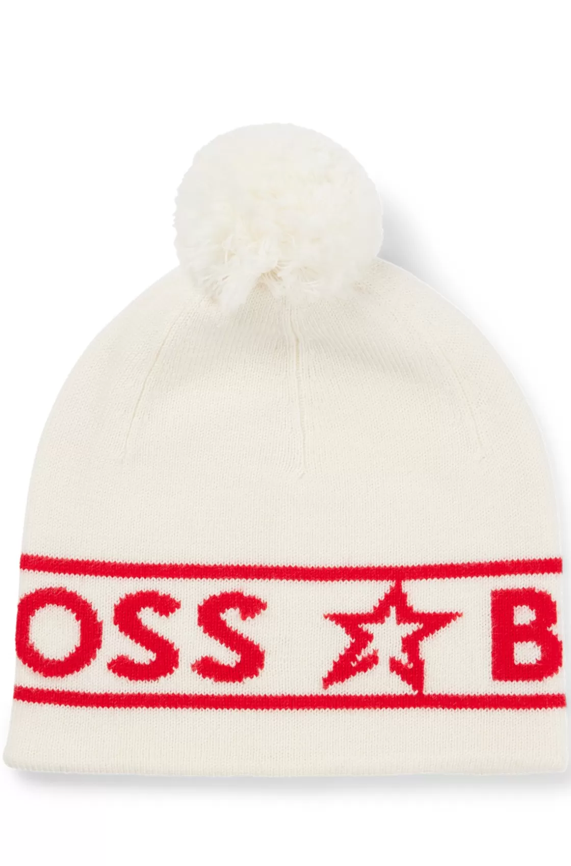 HUGO BOSS BOSS X Perfect Moment Wool Beanie Hat With Logo Intarsia White Fashion