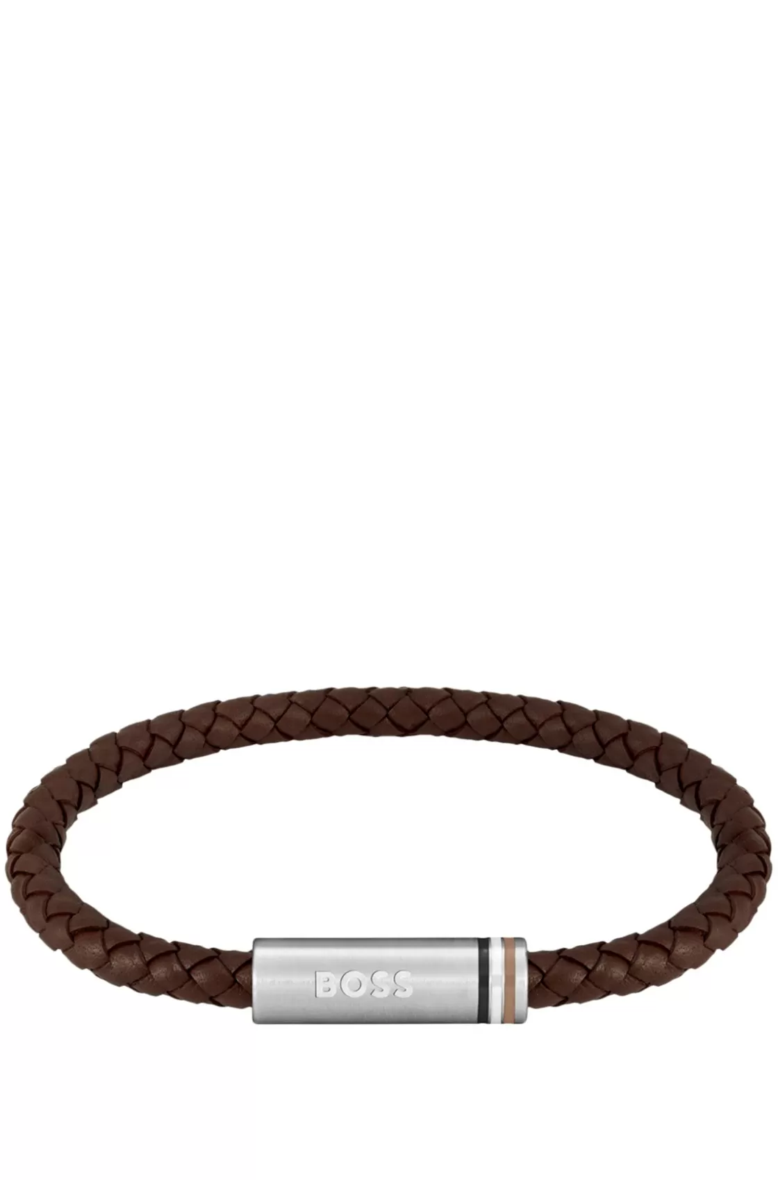 HUGO BOSS Brown Braided-leather Cuff With Magnetic Logo Closure Assorted-Pre-Pack Shop