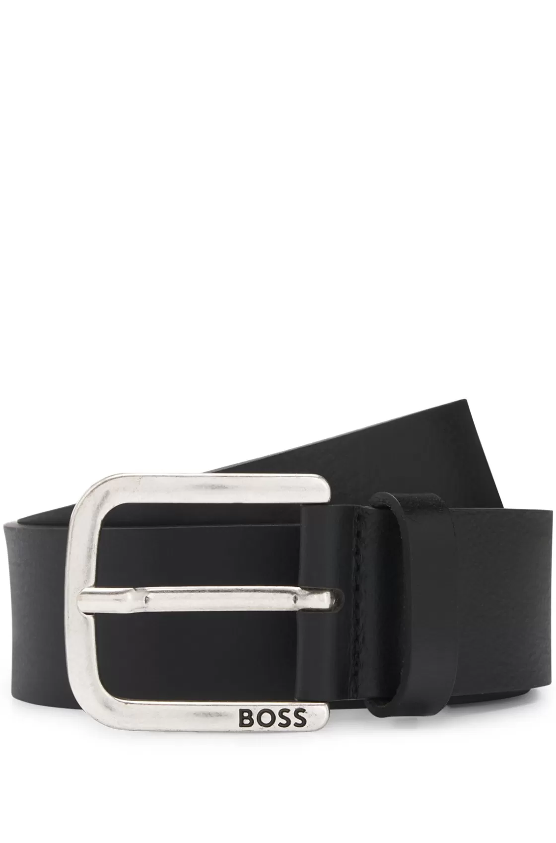 HUGO BOSS Buffalo-leather Belt With Branded Pin Buckle Black Shop