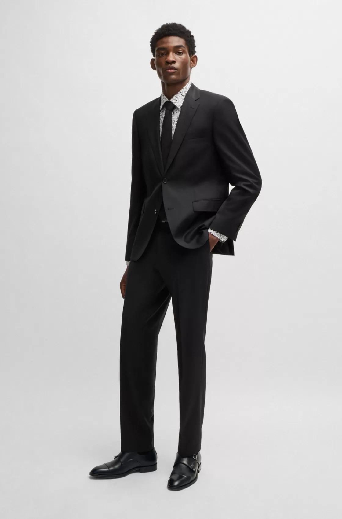 HUGO BOSS Cap-toe Double Monk Shoes In Leather Black Discount