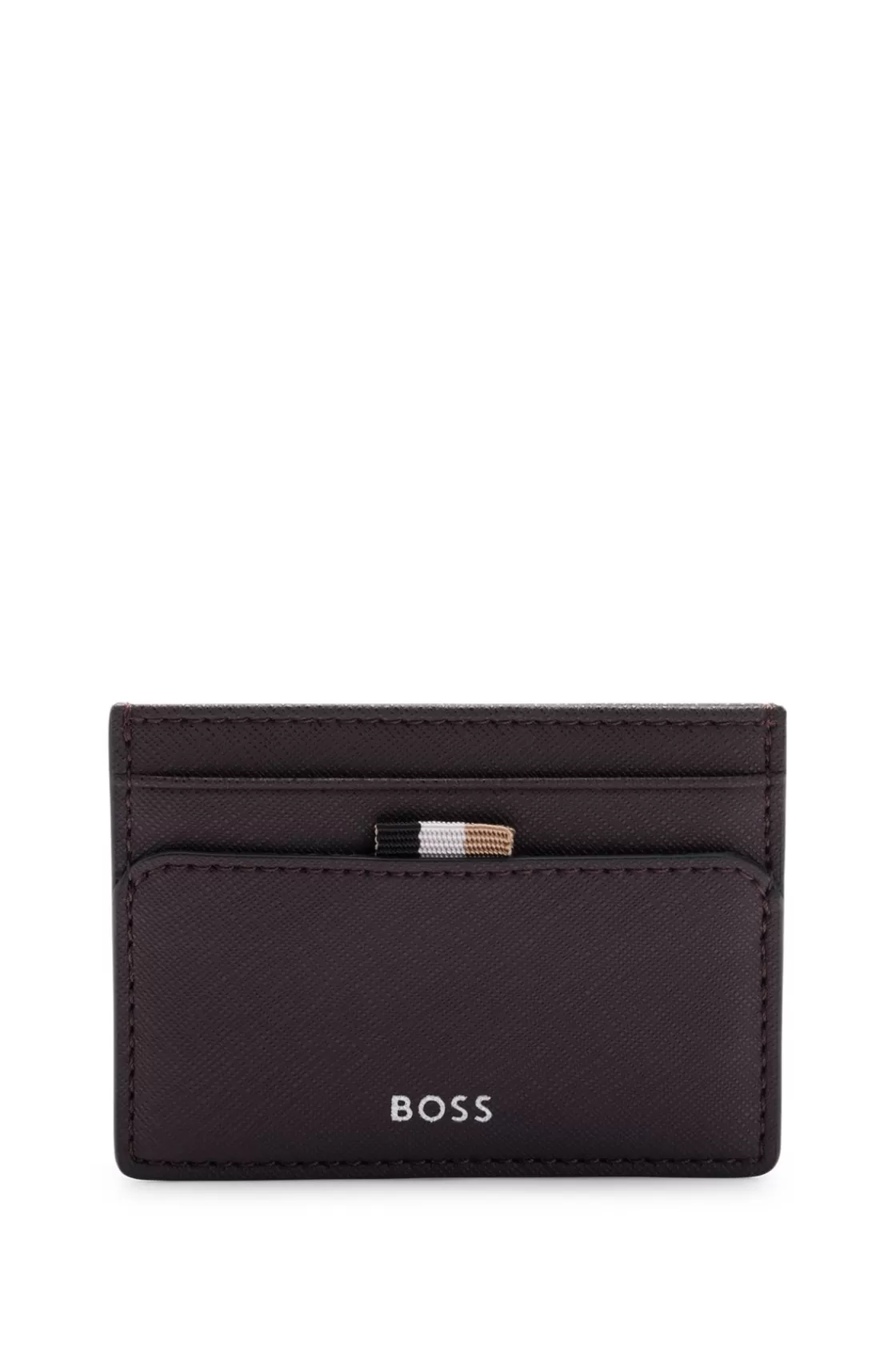 HUGO BOSS Card Holder With Signature Stripe And Logo Detail Light Red Outlet