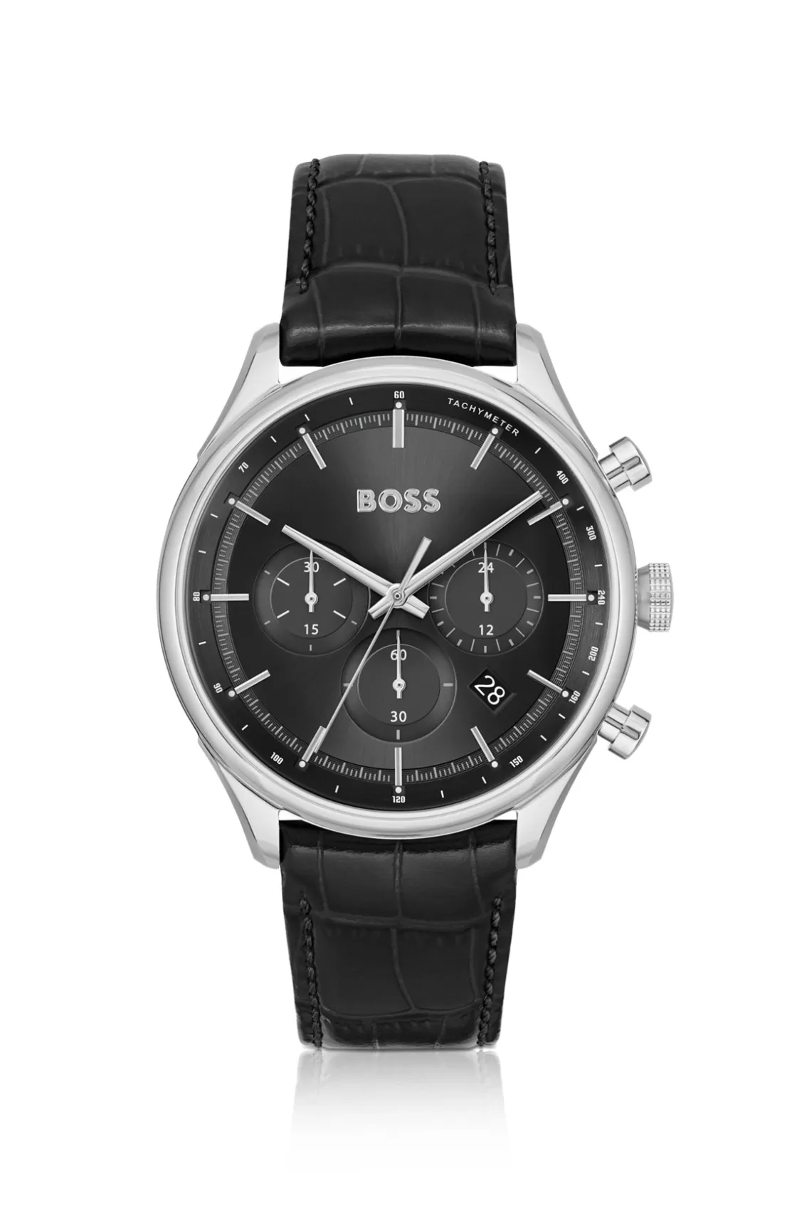 HUGO BOSS Chronograph Watch With Crocodile Leather Strap Assorted-Pre-Pack Clearance