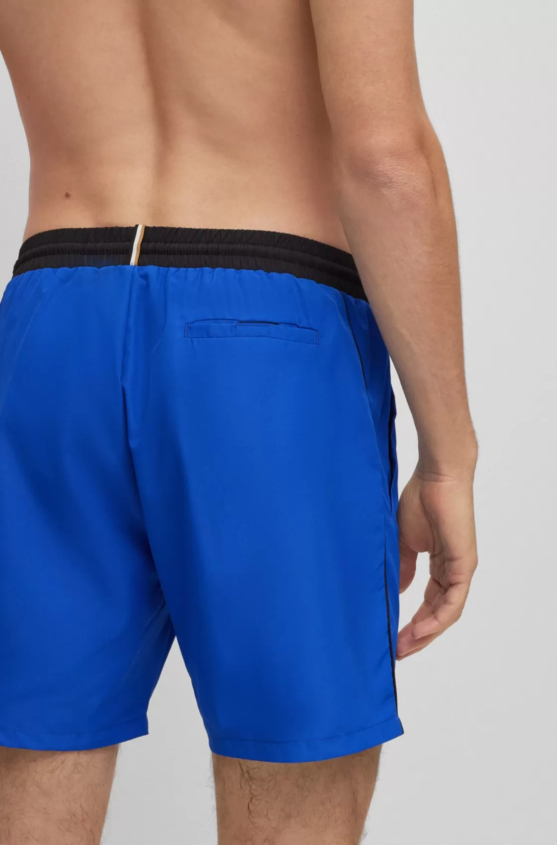 HUGO BOSS Contrast-logo Swim Shorts Blue Hot