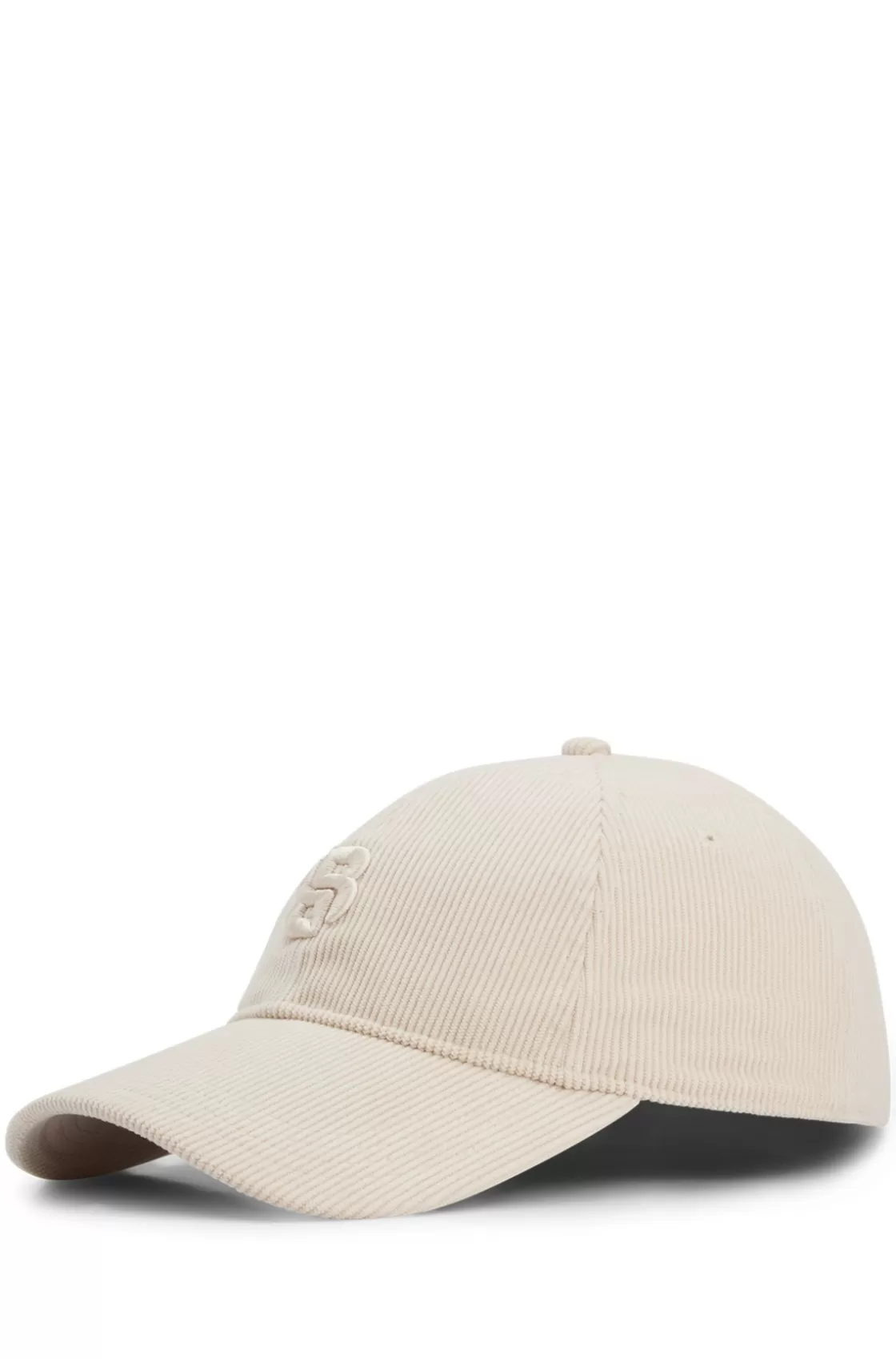 HUGO BOSS Corduroy Cap With Double B Monogram Embroidery White Sale