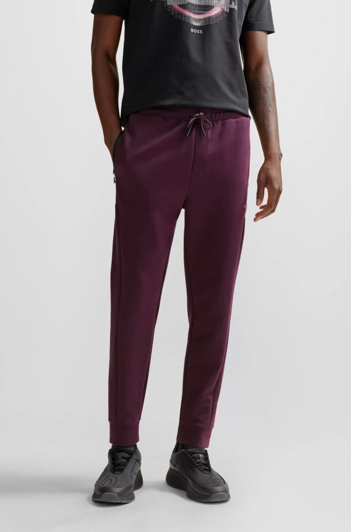 HUGO BOSS Cotton-blend Tracksuit Bottoms With HD Logo Print light pink New
