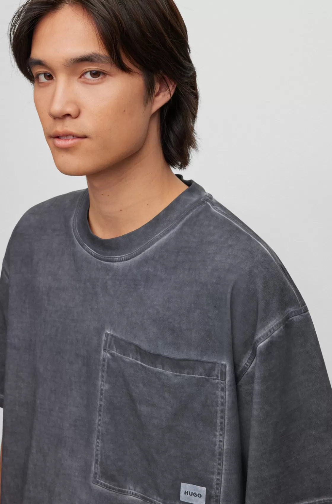 HUGO BOSS Cotton-jersey Oversize-fit T-shirt With Logo Patch Black Best
