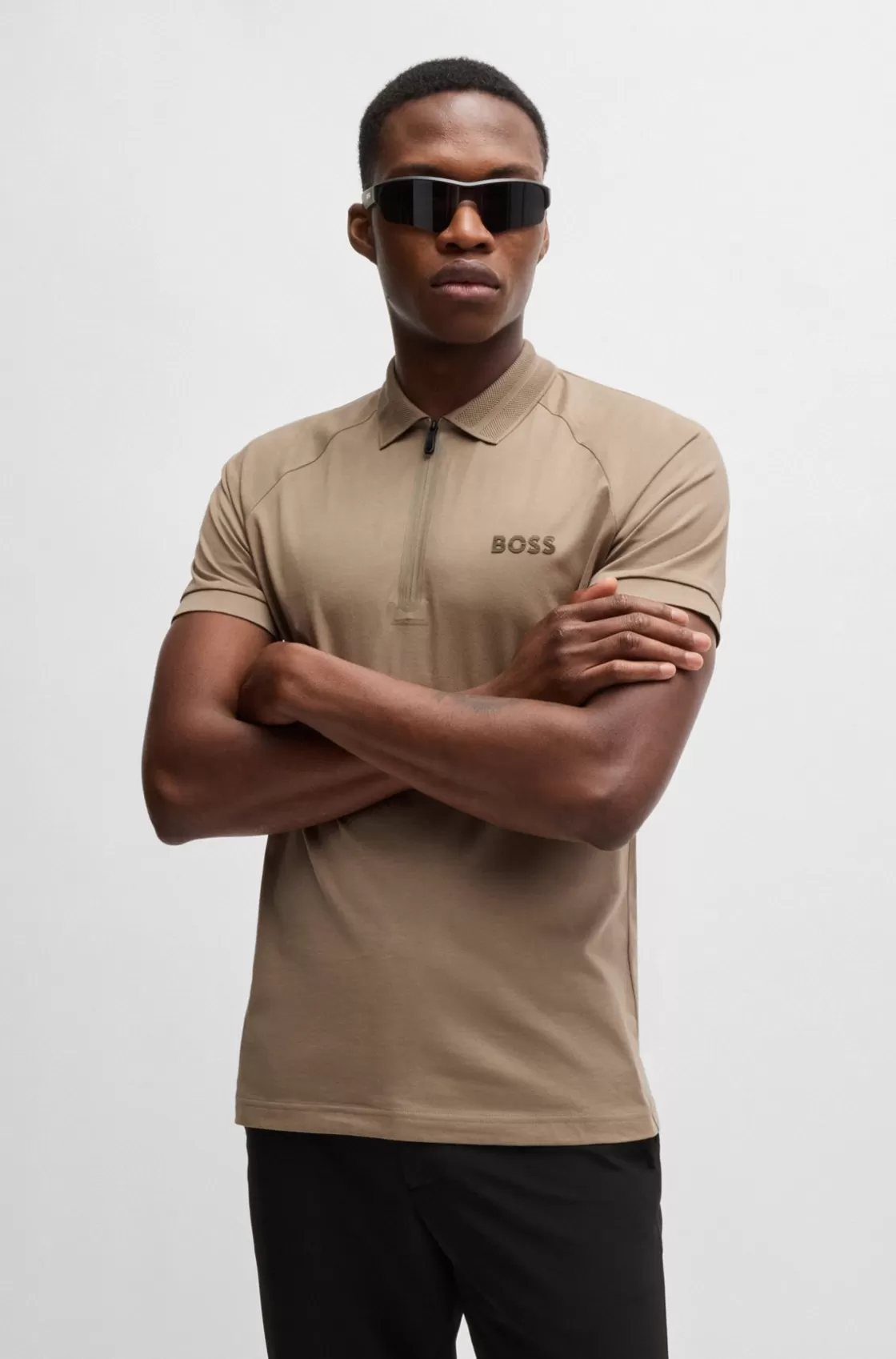 HUGO BOSS Cotton-jersey Polo Shirt With Mirror-effect Logo Light Green Discount