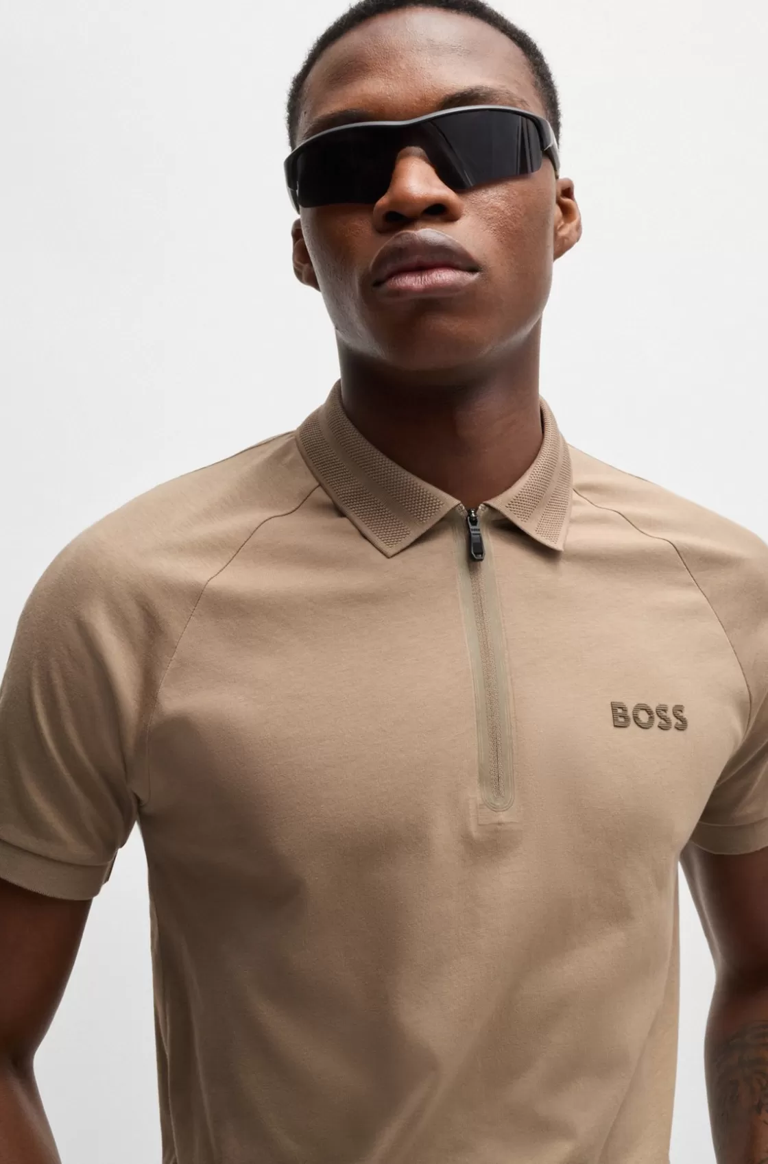 HUGO BOSS Cotton-jersey Polo Shirt With Mirror-effect Logo Light Green Discount