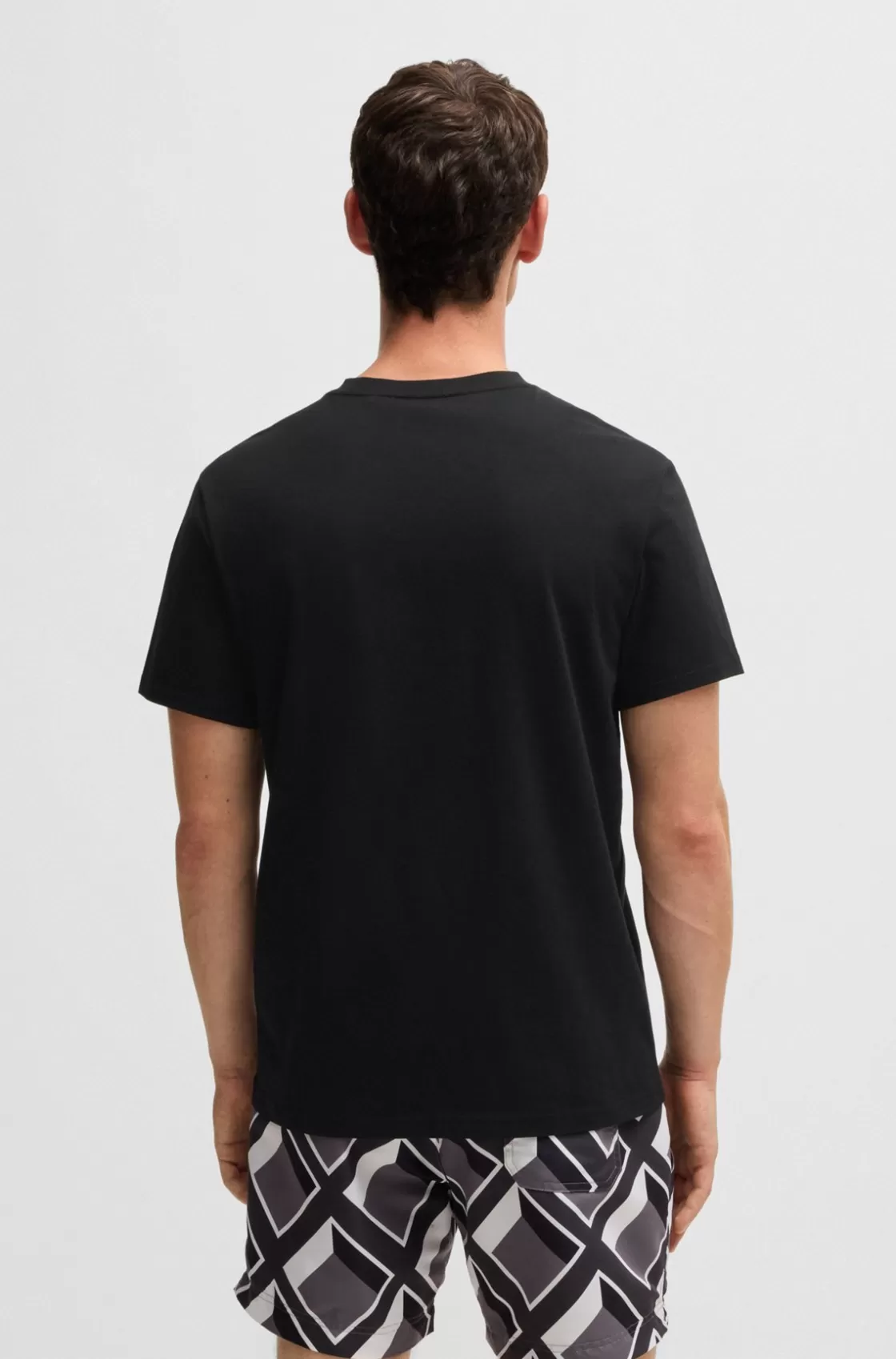 HUGO BOSS Cotton-jersey Regular-fit T-shirt With SPF 50+ UV Protection Black Clearance
