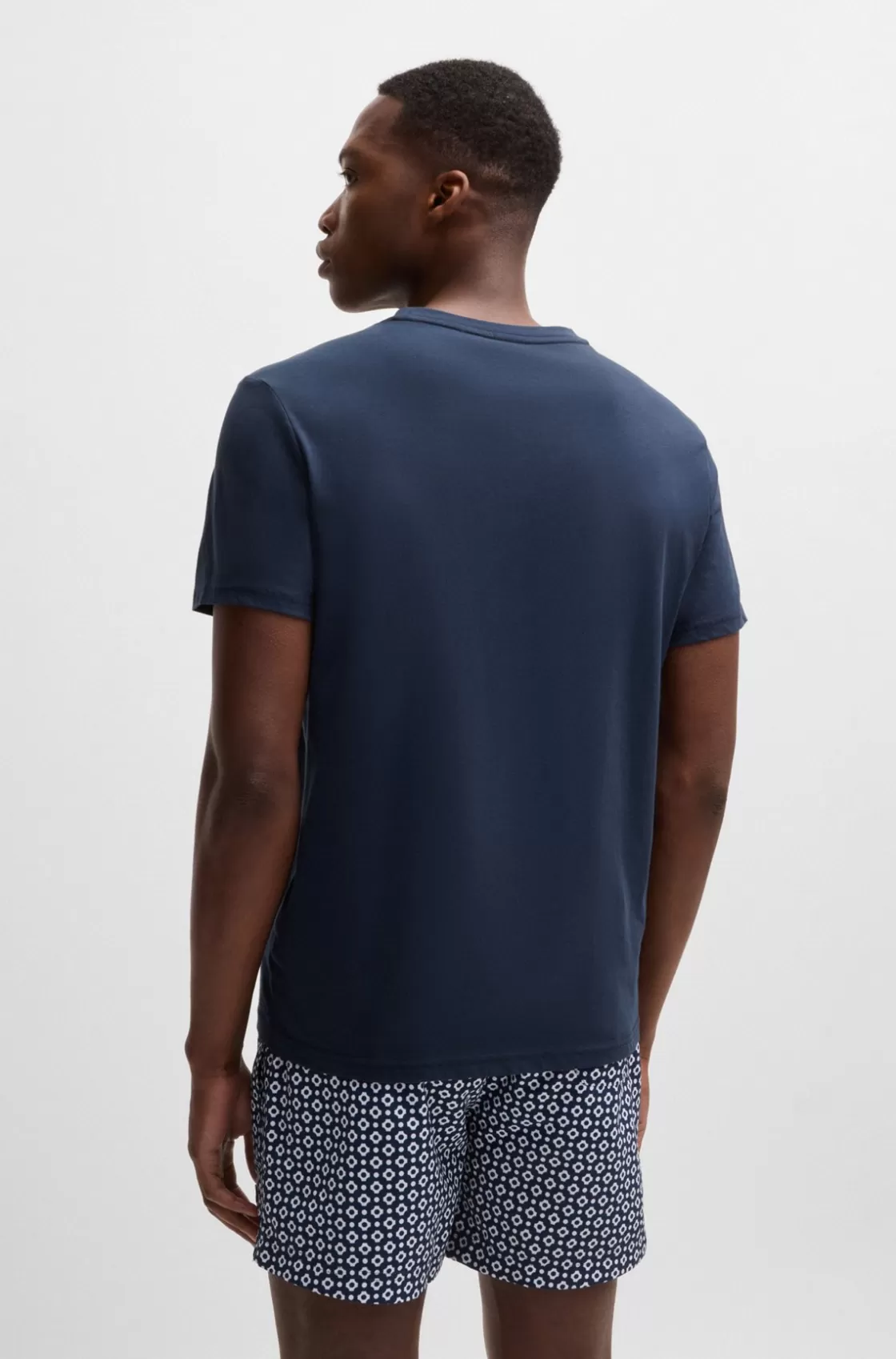HUGO BOSS Cotton-jersey Regular-fit T-shirt With SPF 50+ UV Protection Dark Blue Best