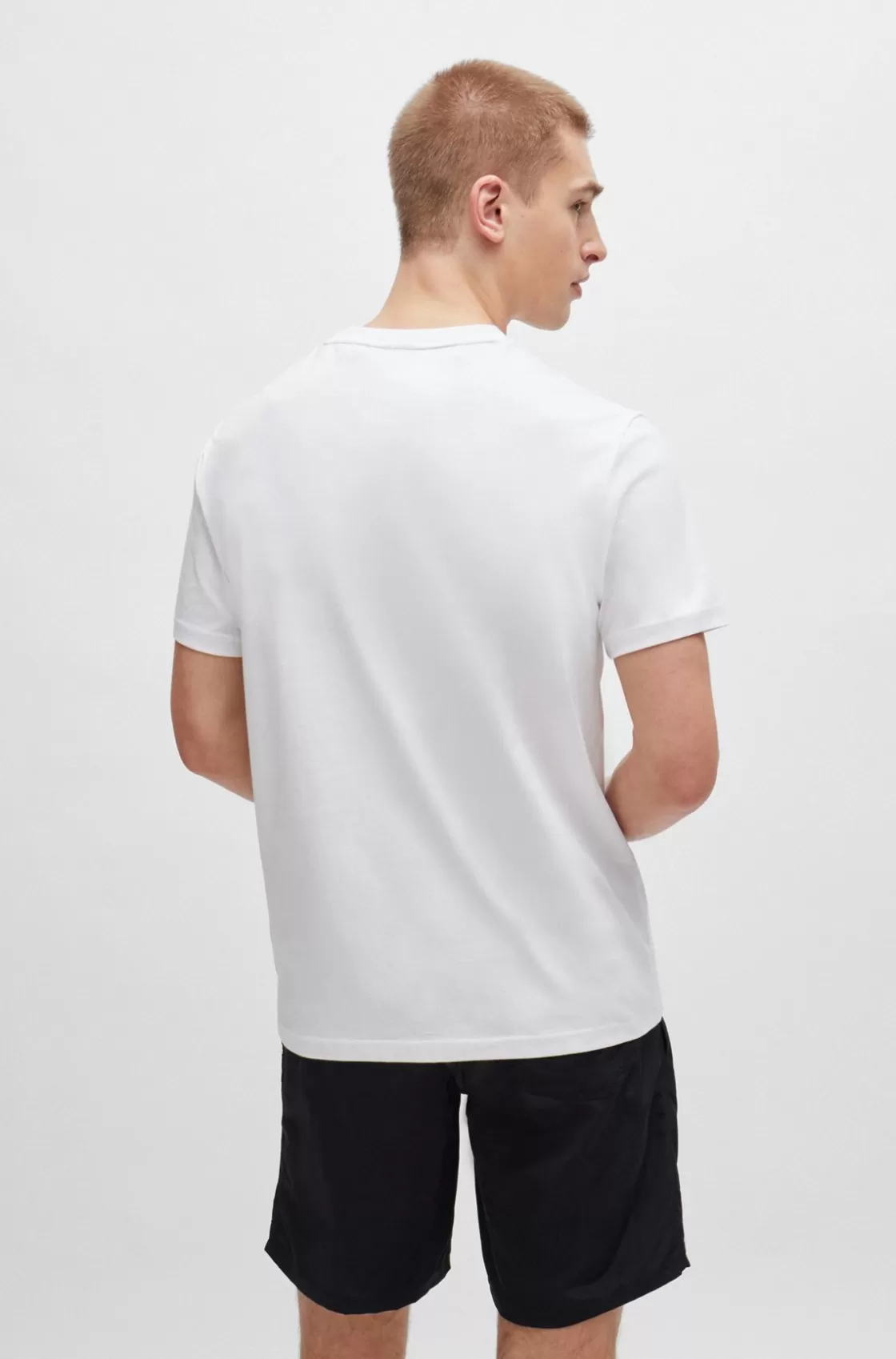 HUGO BOSS Cotton-jersey Regular-fit T-shirt With SPF 50+ UV Protection White New