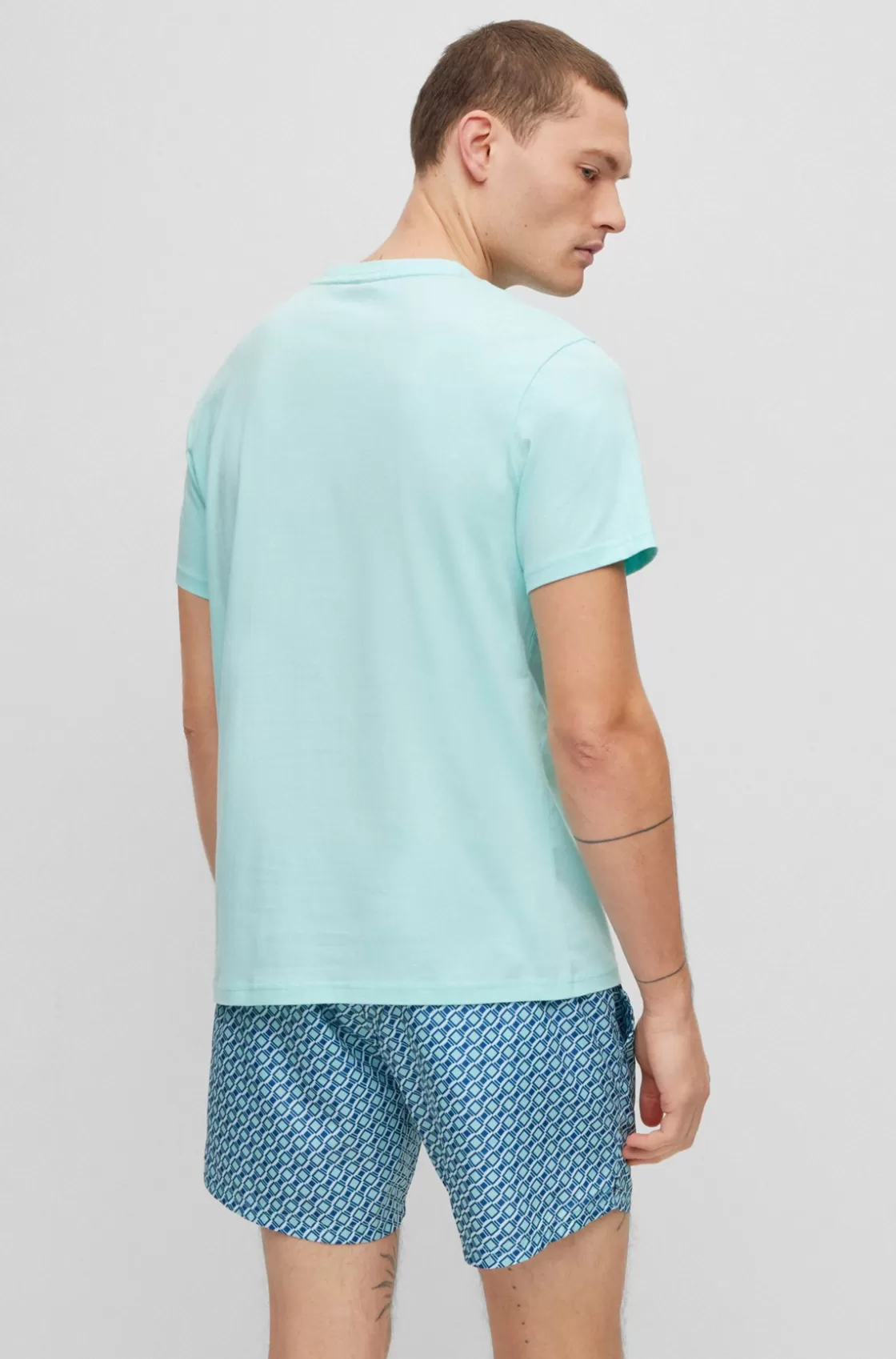 HUGO BOSS Cotton-jersey Regular-fit T-shirt With SPF 50+ UV Protection Light Green Best Sale