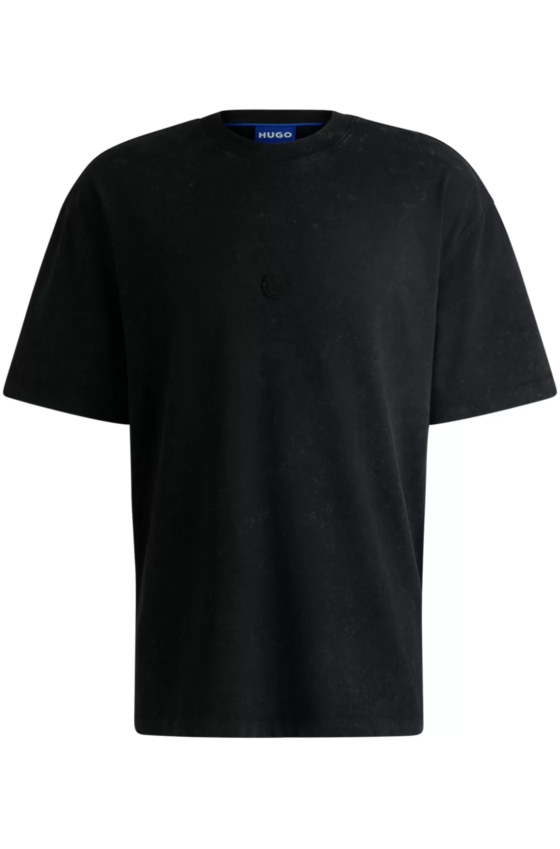 HUGO BOSS Cotton-jersey T-shirt With Happy HUGO Logo Black Hot