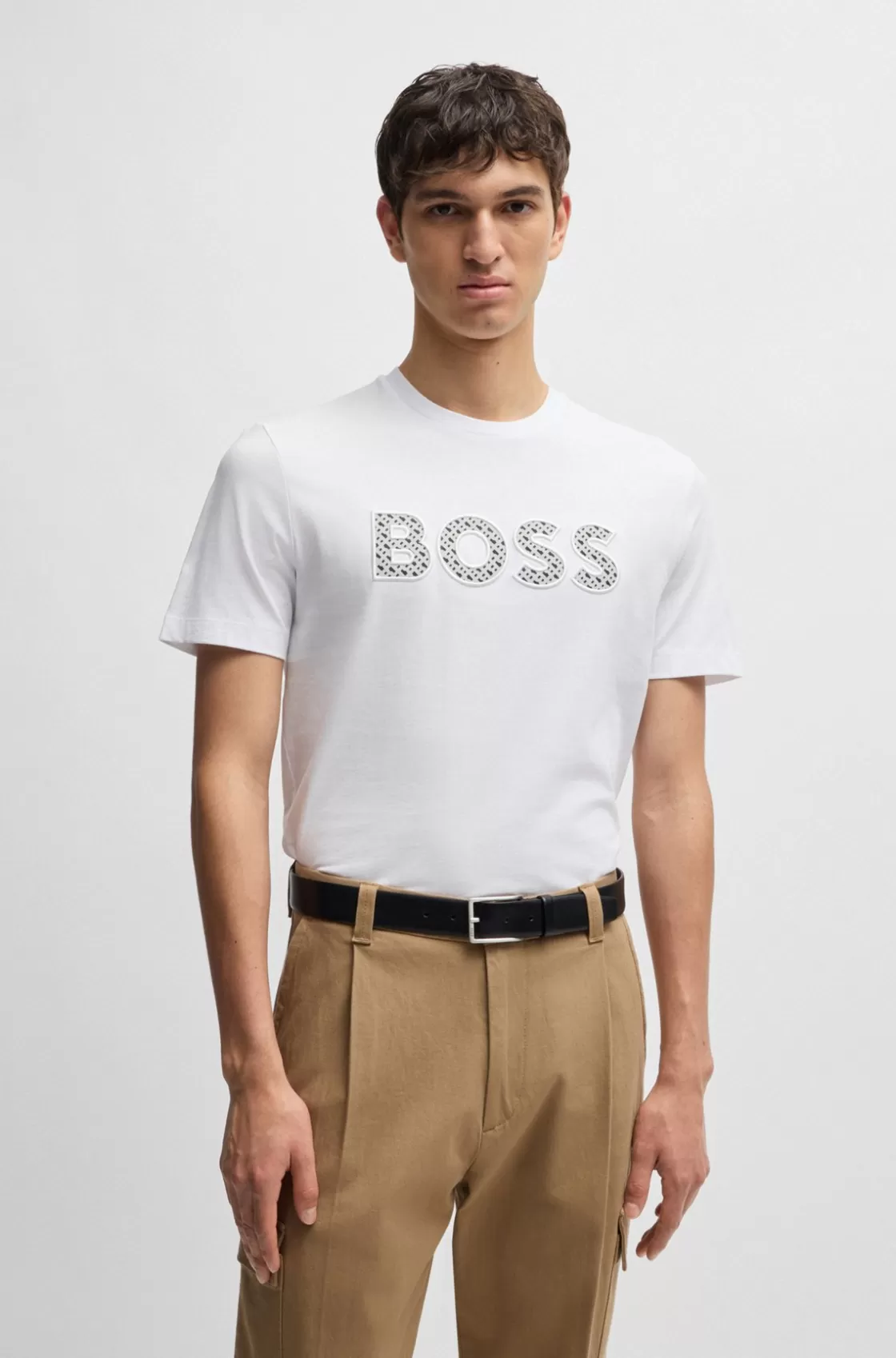 HUGO BOSS Cotton-jersey T-shirt With Logo Detail White Best