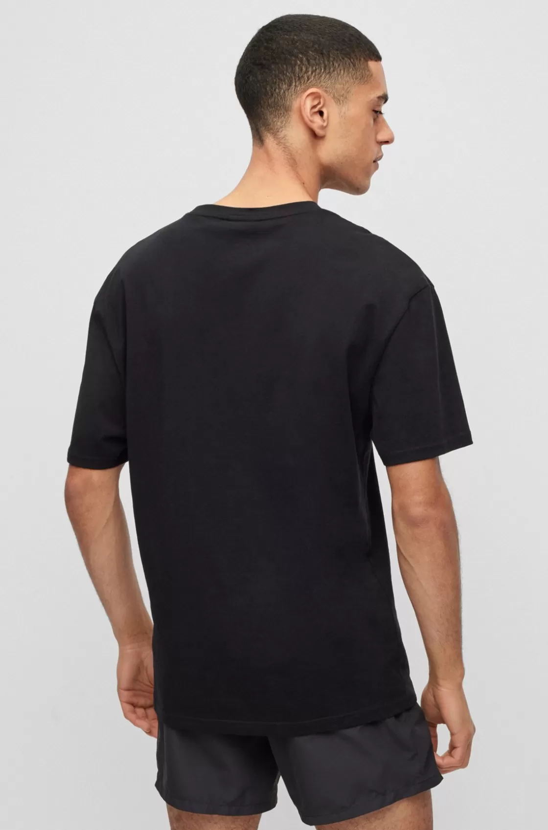 HUGO BOSS Cotton-jersey T-shirt With SPF 50+ UV Protection Black Cheap