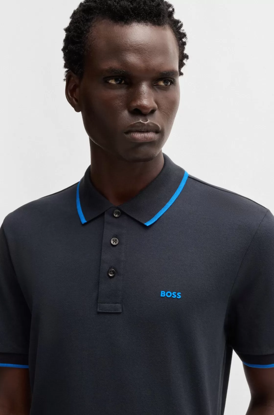 HUGO BOSS Cotton-piqué Polo Shirt With Logo Detail Dark Blue Outlet