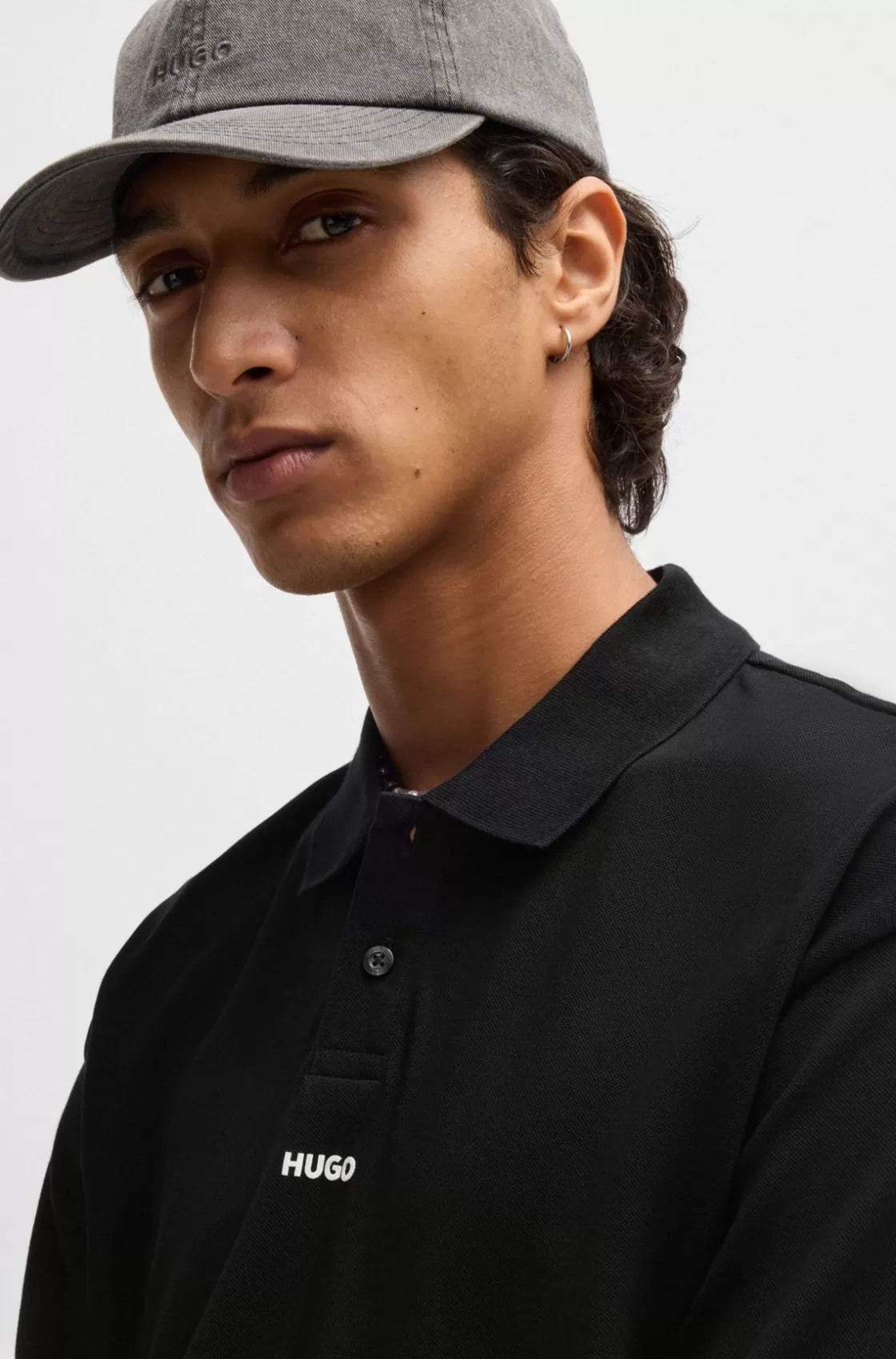 HUGO BOSS Cotton-piqué Polo Shirt With Logo Print Black Hot