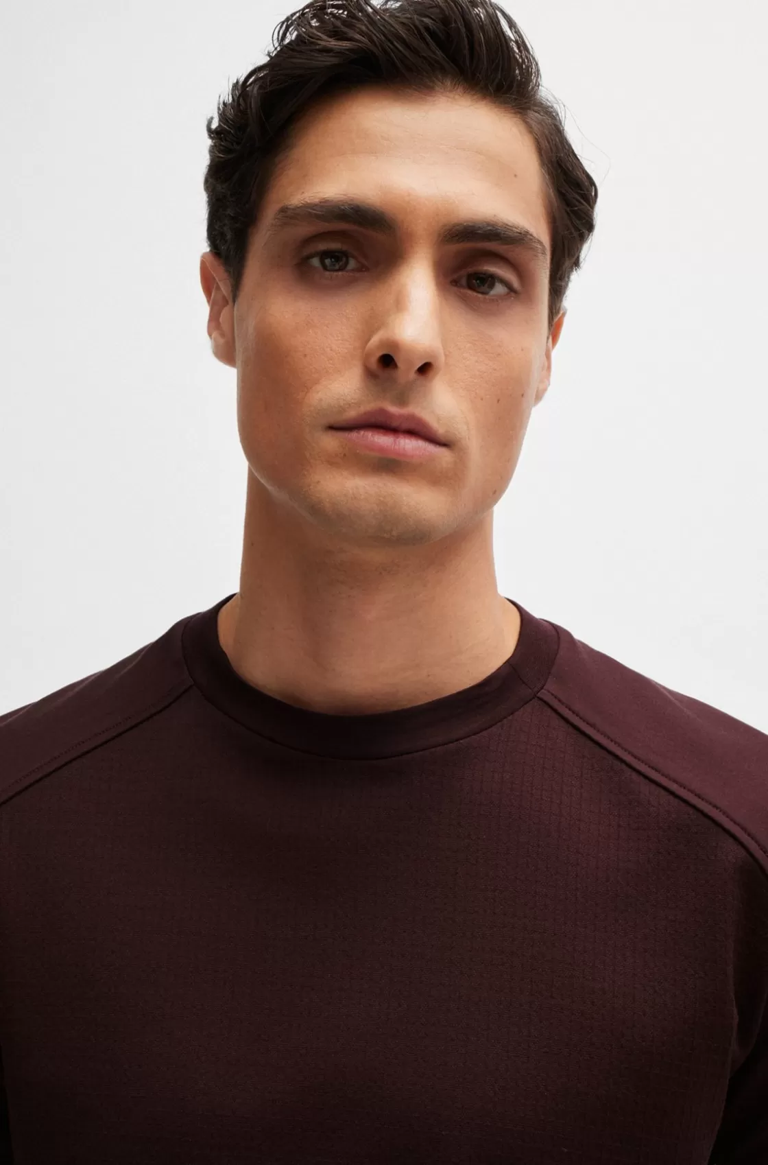 HUGO BOSS Cotton-ripstop Regular-fit T-shirt With Plain Trims Light Red Discount