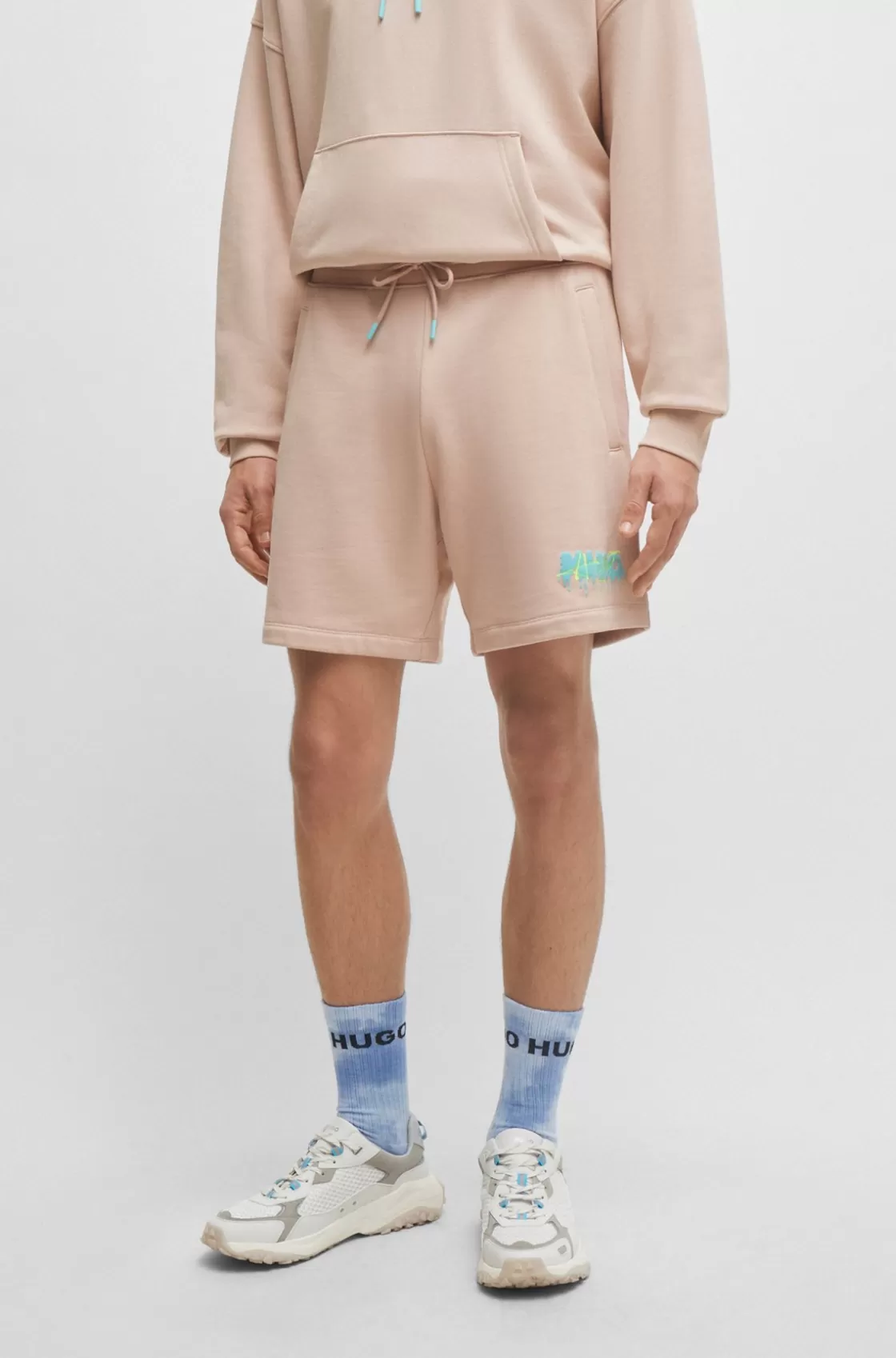 HUGO BOSS Cotton-terry Shorts With New-season Logo light pink Online