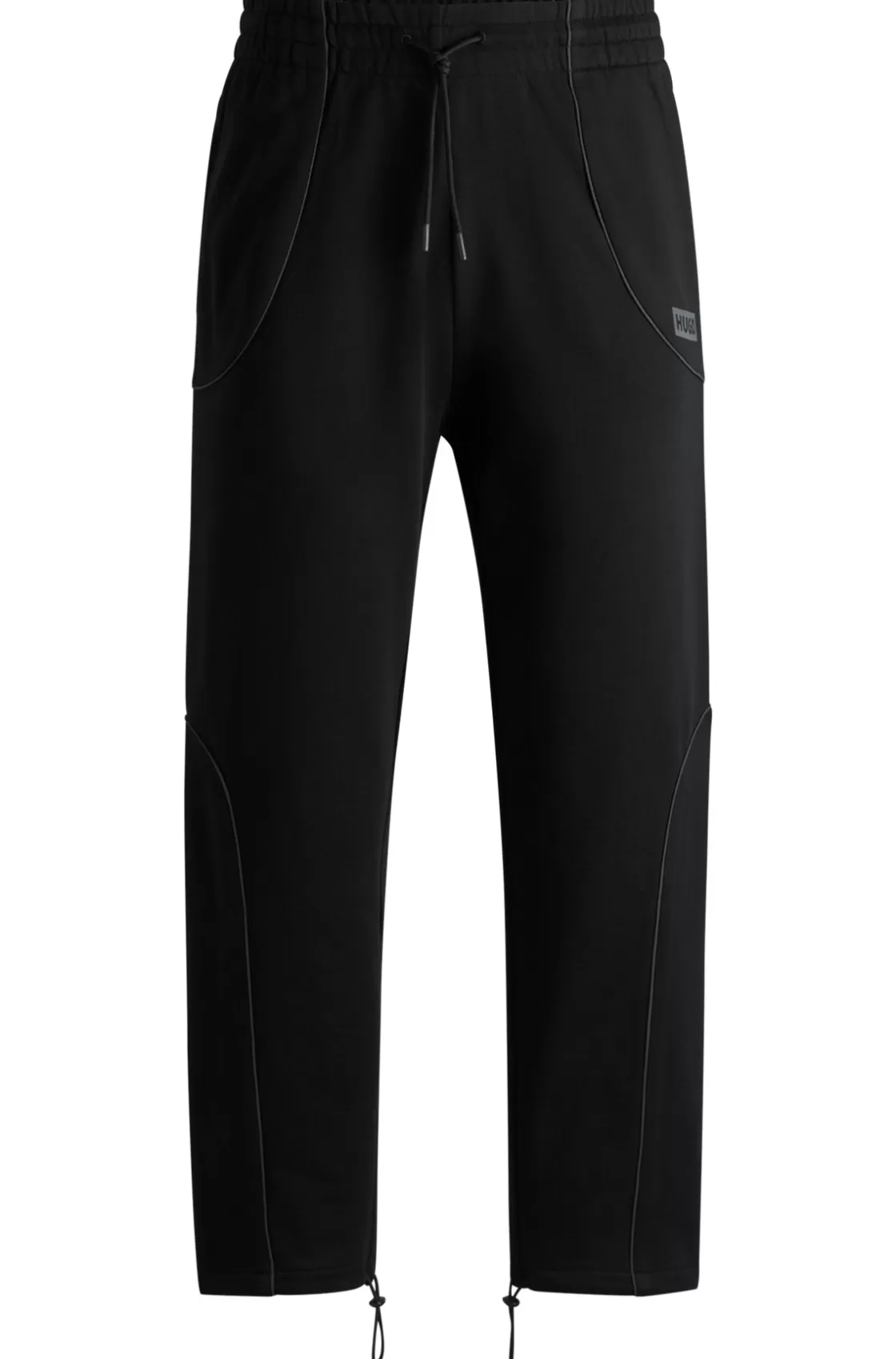 HUGO BOSS Cotton-terry Tracksuit Bottoms With Decorative Reflective Trims Black Best Sale
