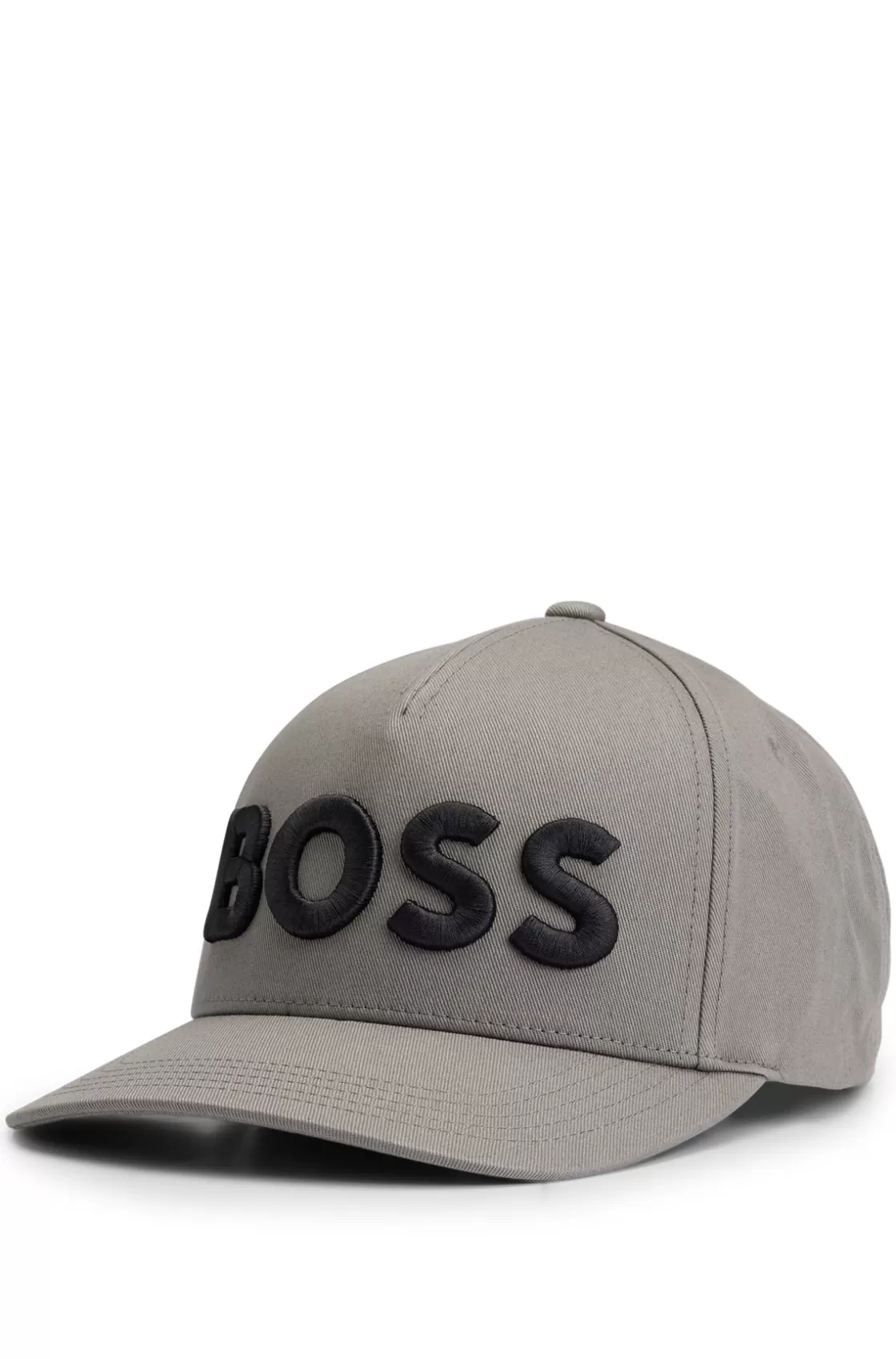 HUGO BOSS Cotton-twill Cap With 3D Embroidered Logo Grey Shop