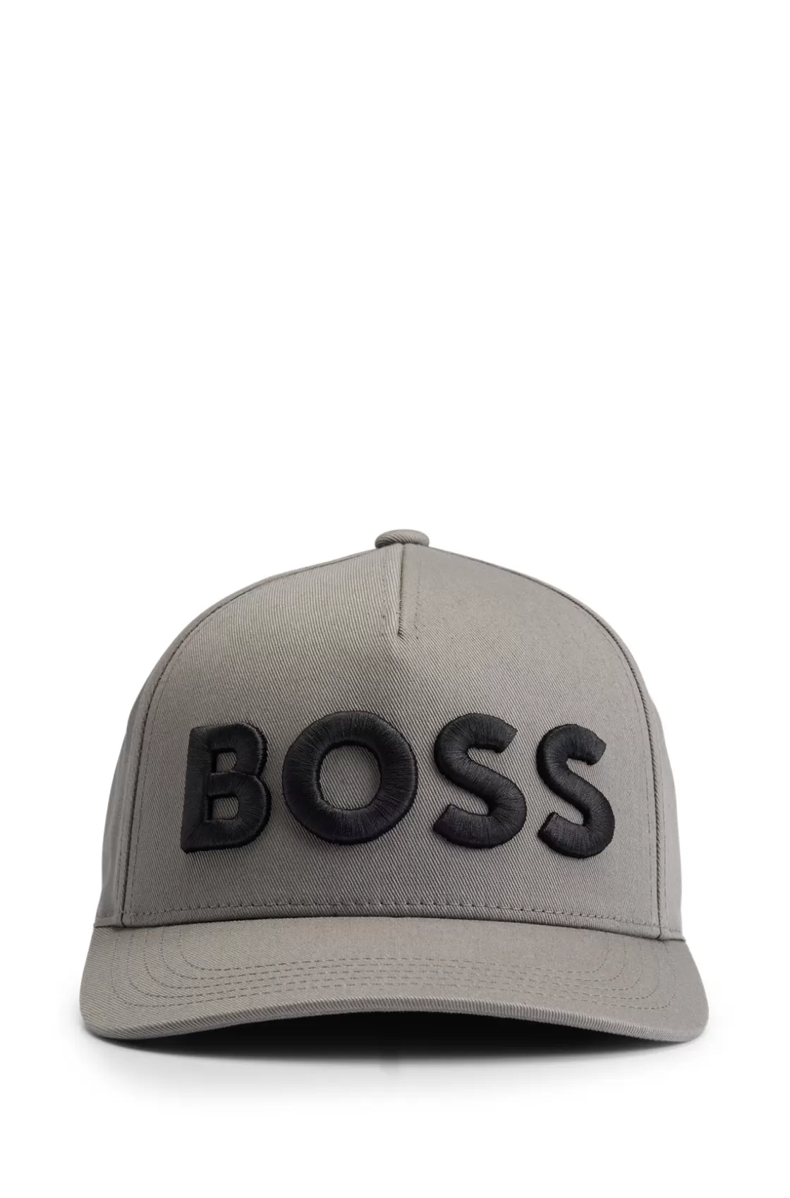 HUGO BOSS Cotton-twill Cap With 3D Embroidered Logo Grey Shop