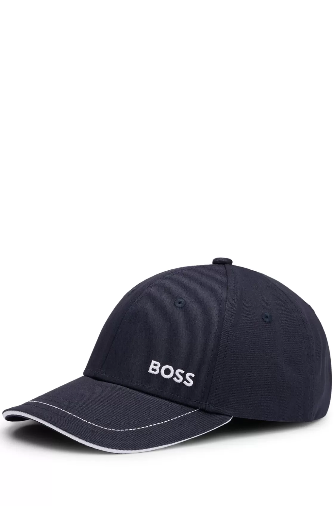 HUGO BOSS Cotton-twill Cap With Embroidered Logo And Metal Buckle Dark Blue Fashion